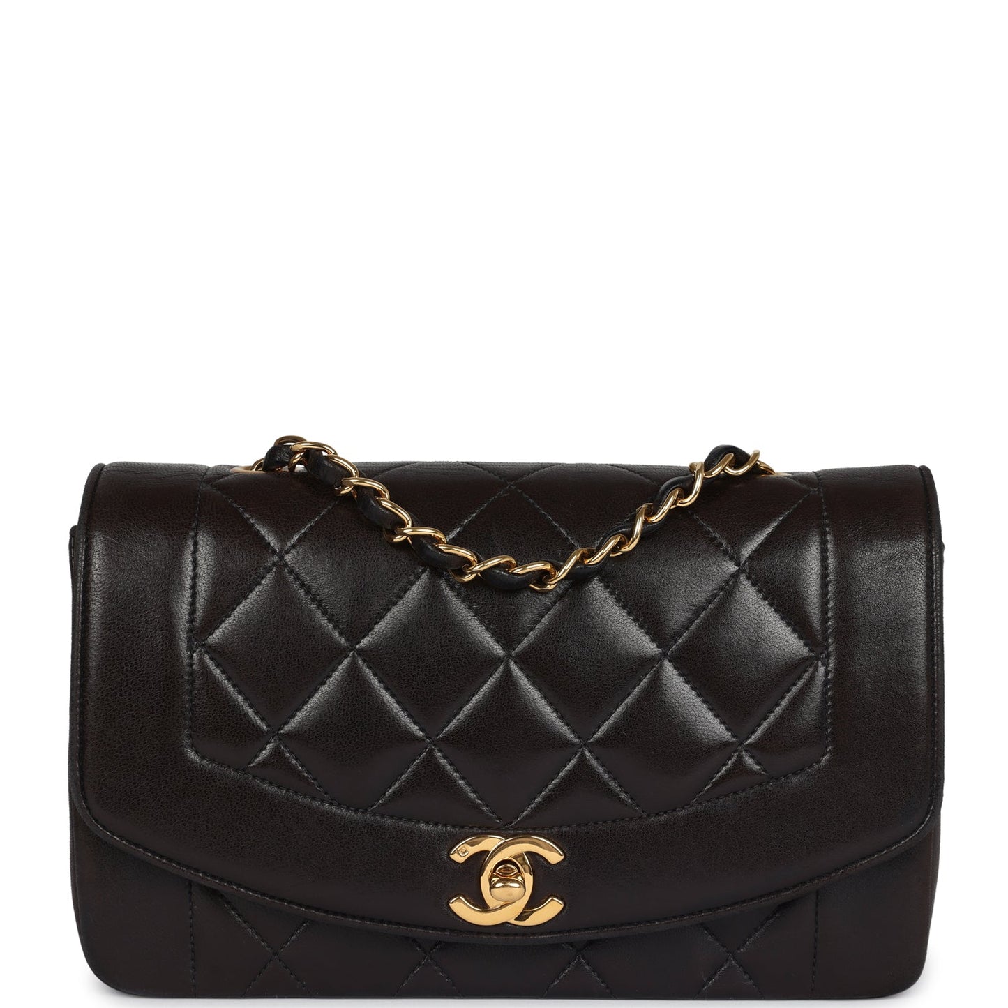 Chanel Small Diana Flap Bag Black Lambskin Gold Hardware