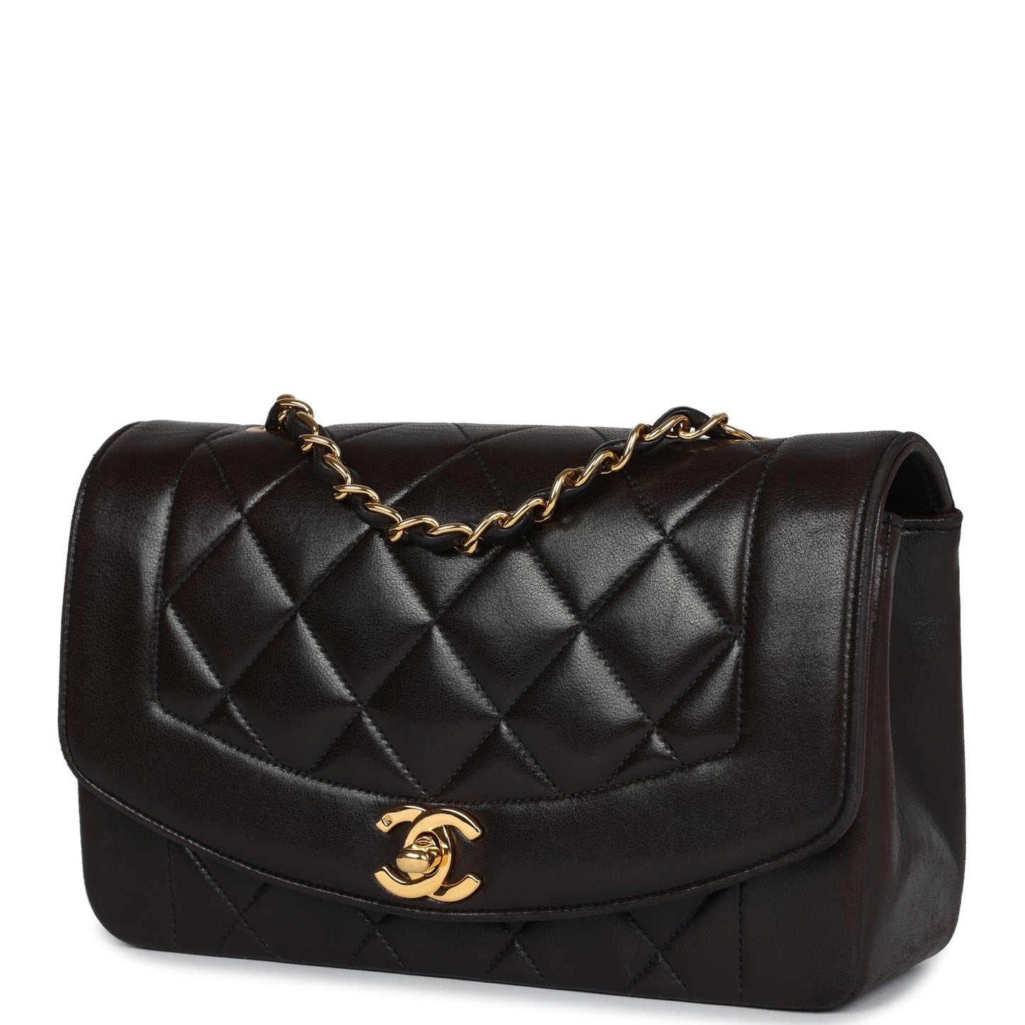 Chanel Small Diana Flap Bag Black Lambskin Gold Hardware