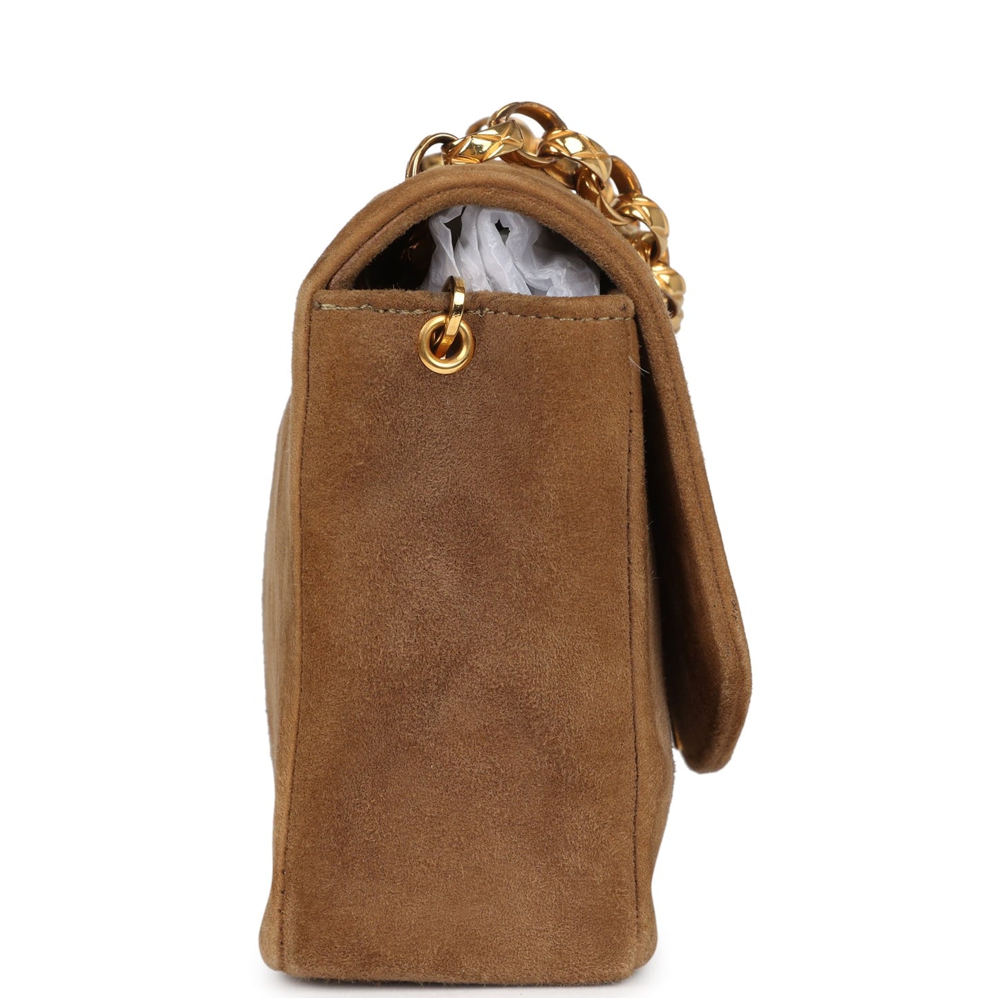 Chanel Mini Diana Flap Bag Brown Suede Gold Hardware