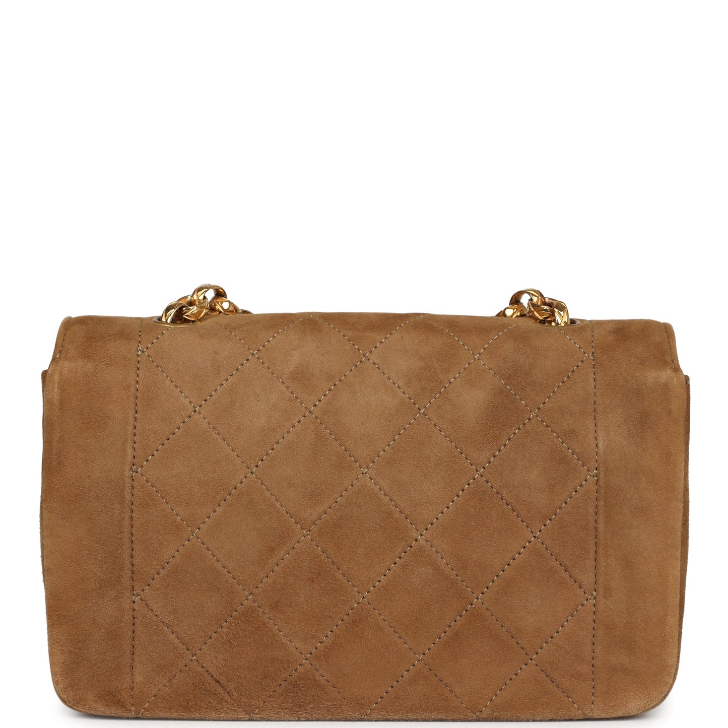 Chanel Mini Diana Flap Bag Brown Suede Gold Hardware