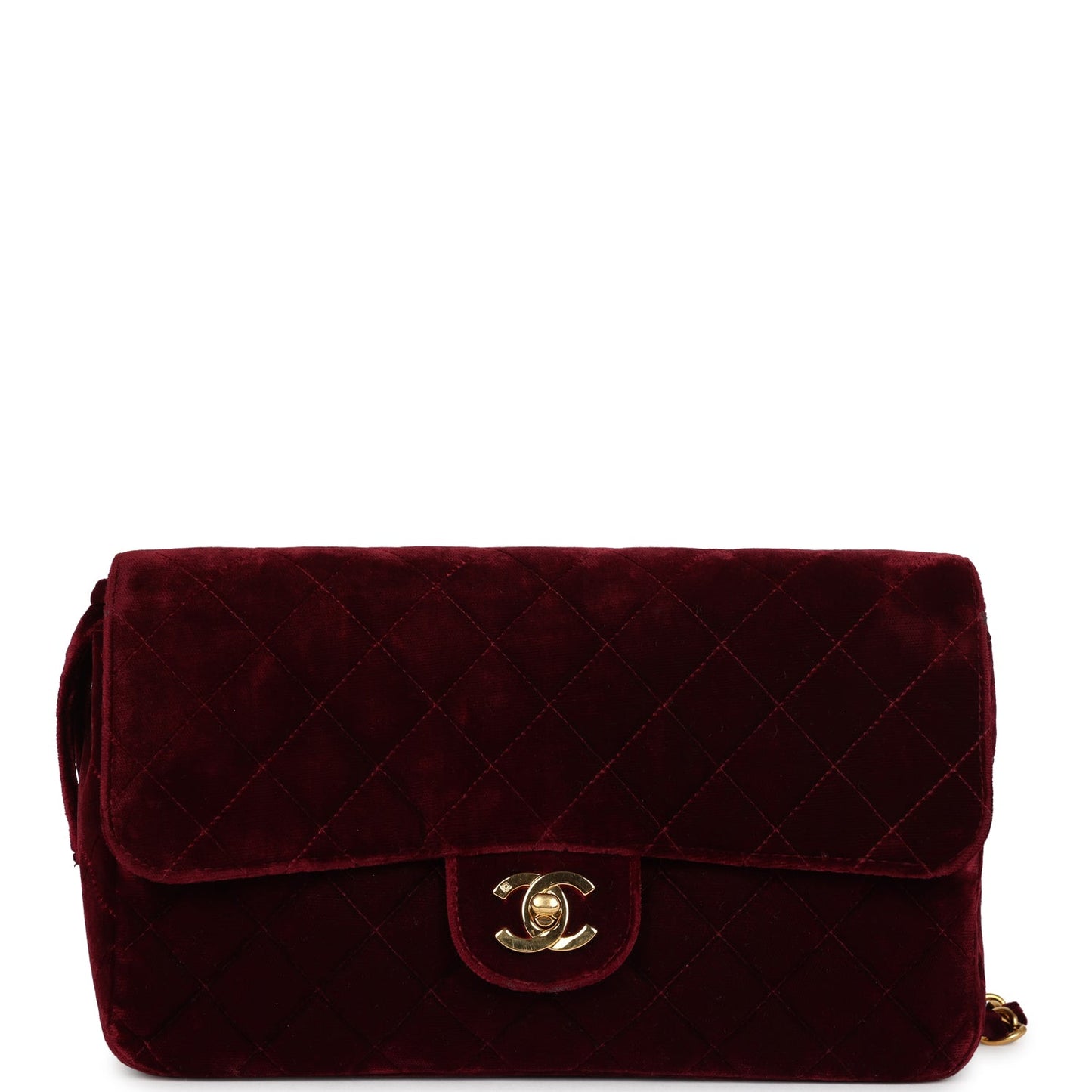 Chanel Medium Classic Flap Backpack Burgundy Velvet Gold Hardware