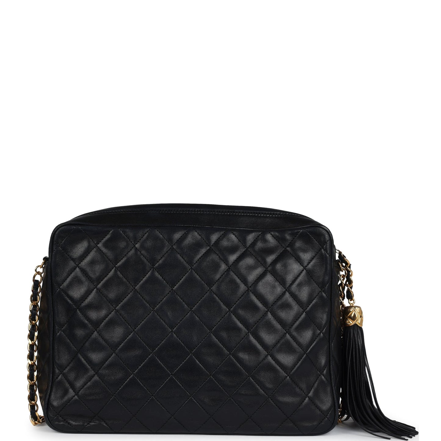 Chanel Large Front Pocket Camera Bag Black Lambskin Gold Hardware
