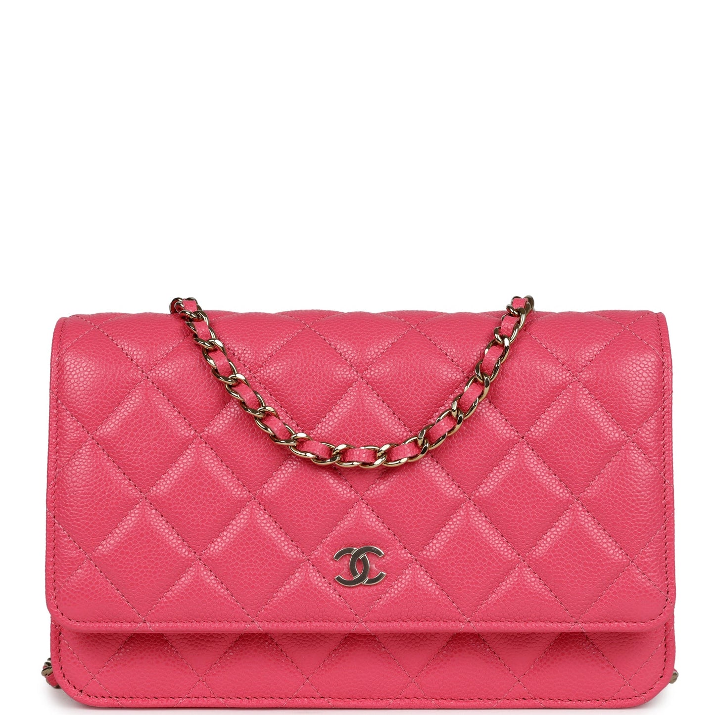 Chanel Wallet on Chain WOC Pink Caviar Gold Metal Hardware