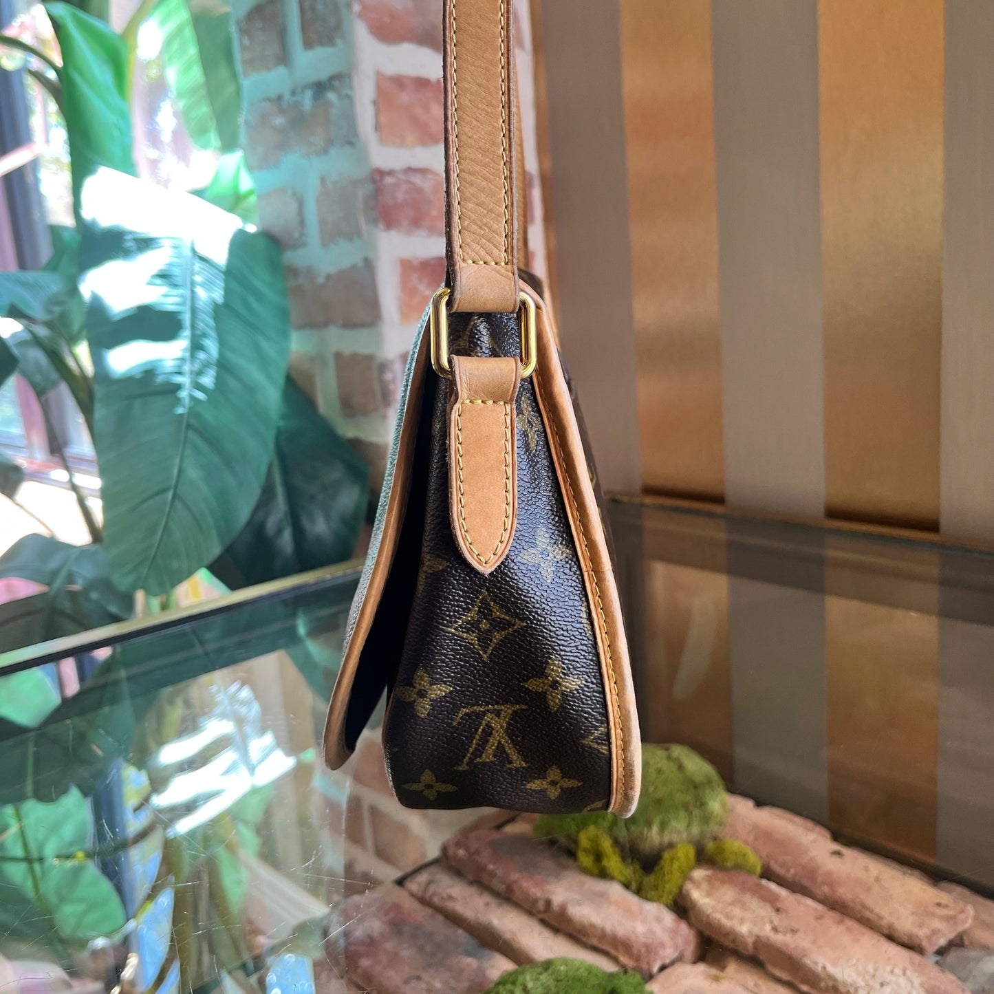LOUIS VUITTON Menilmontant PM Brown Monogram Canvas Crossbody Bag