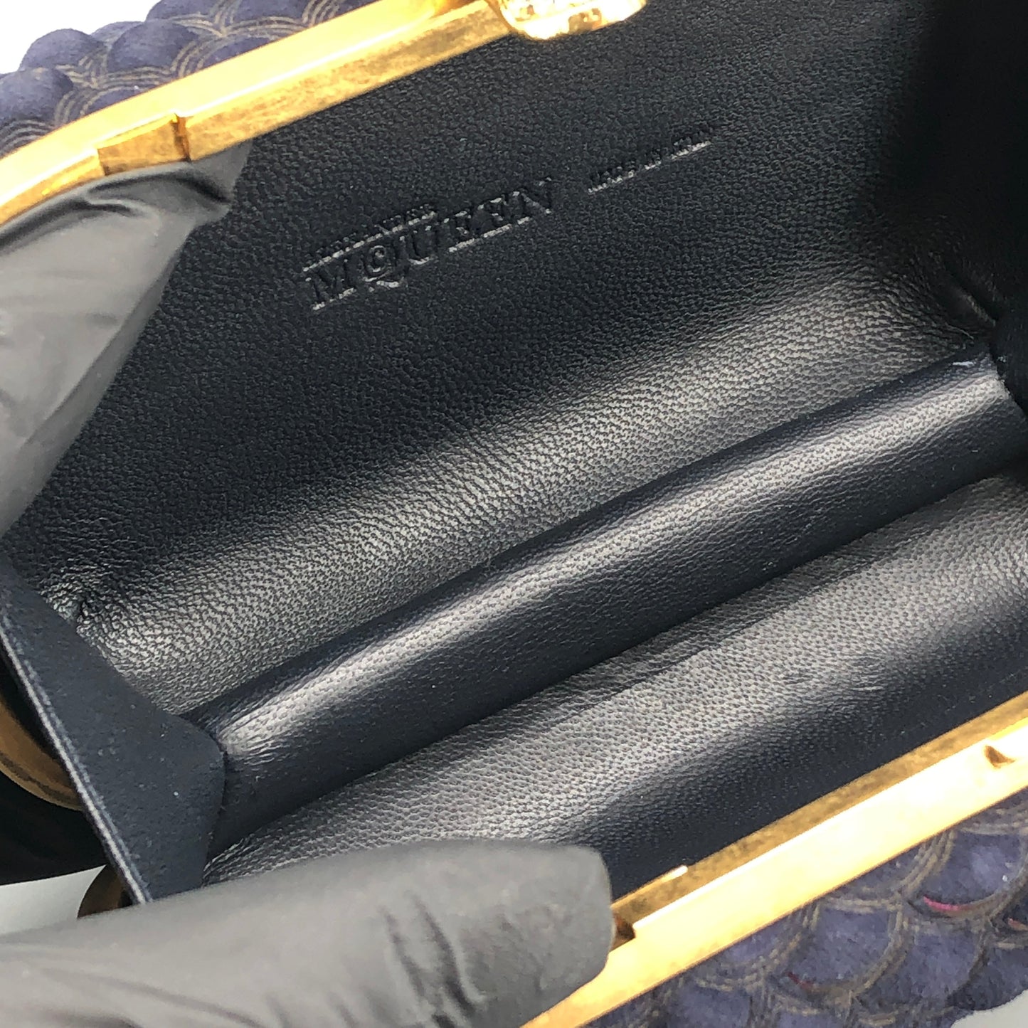 Alexander McQueen Skull Clutch Navy/Pink