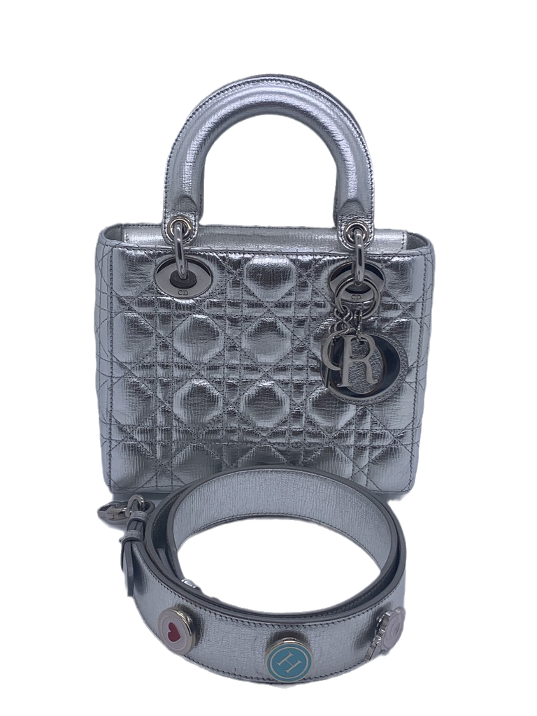 Lady Dior ABCdior Small Silver Cannage Lambskin Handbag 29-MA-0157