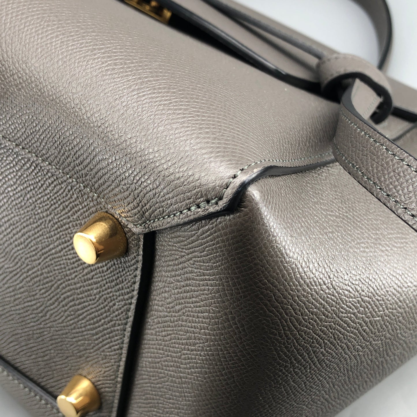 Celine Mini Belt Bag Grey Grained Leather Handbag