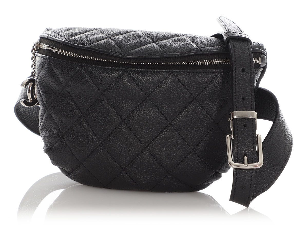 Chanel Black Quilted Caviar Uniform Waist Bag