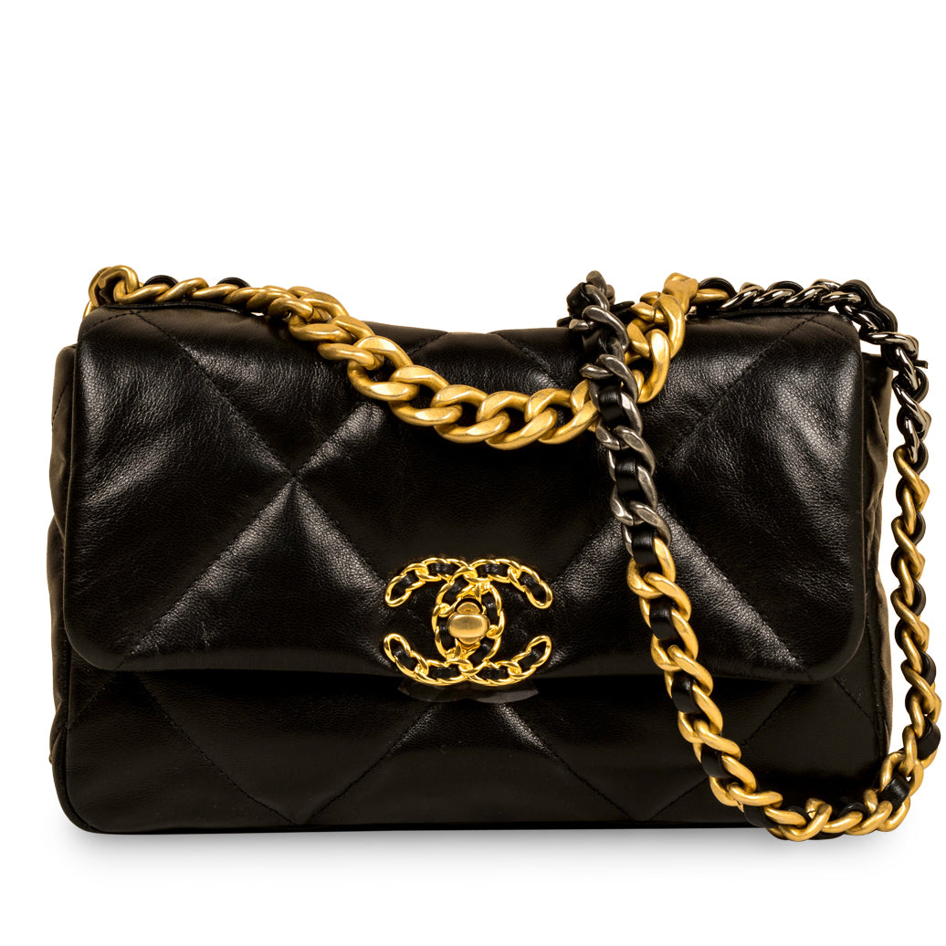 Chanel Chanel 19 Lambskin Black Shoulder Bag Style 26