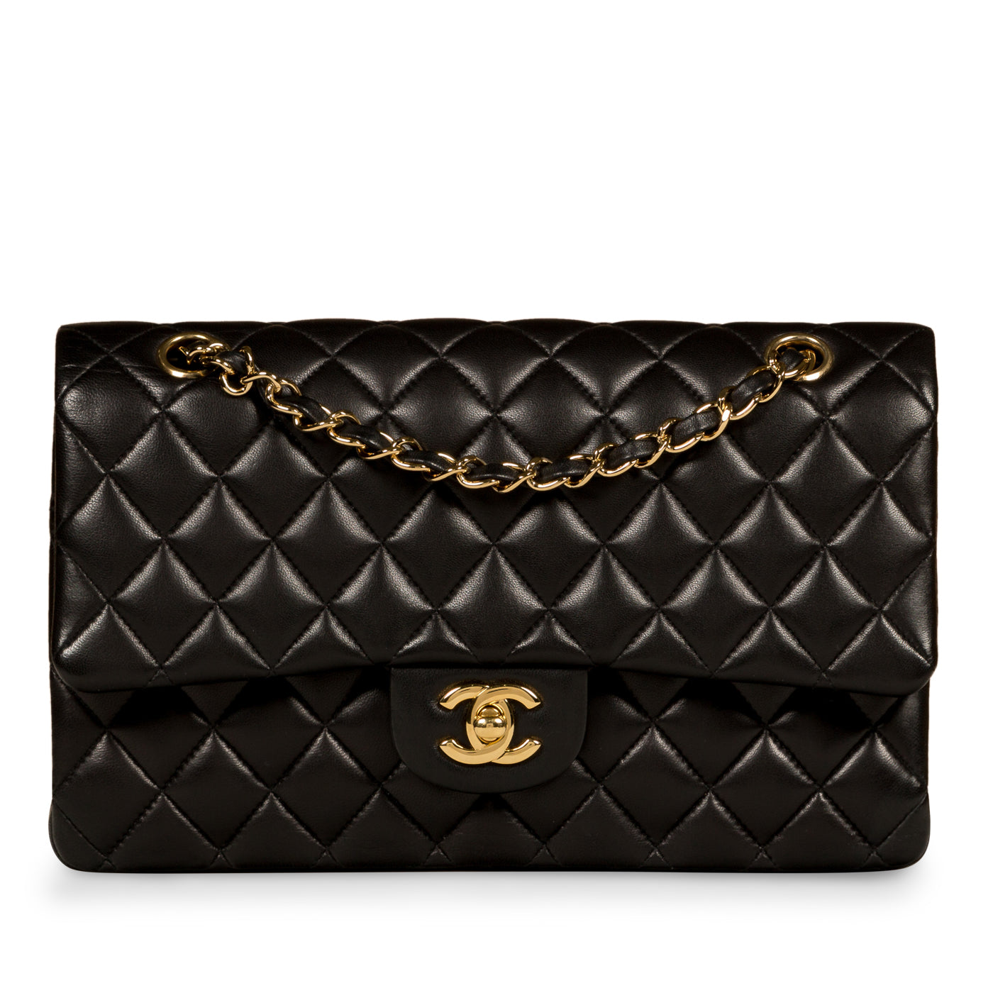 Chanel Classic Flap Lambskin Black Shoulder Bag Style 120