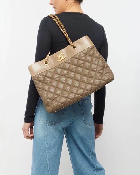 Chanel QUILTED CALFSKIN LEATHER Tote Bag - Rovelle Bags