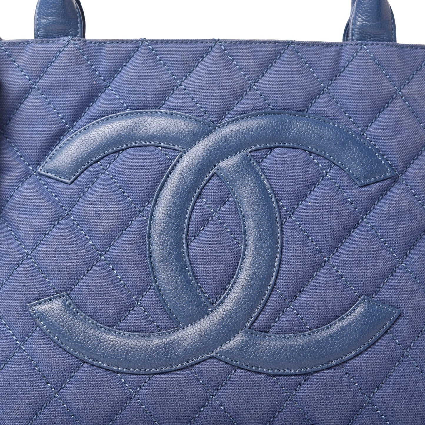 Chanel QUILTED CANVAS CAVIAR Tote Bag - Rovelle Bags