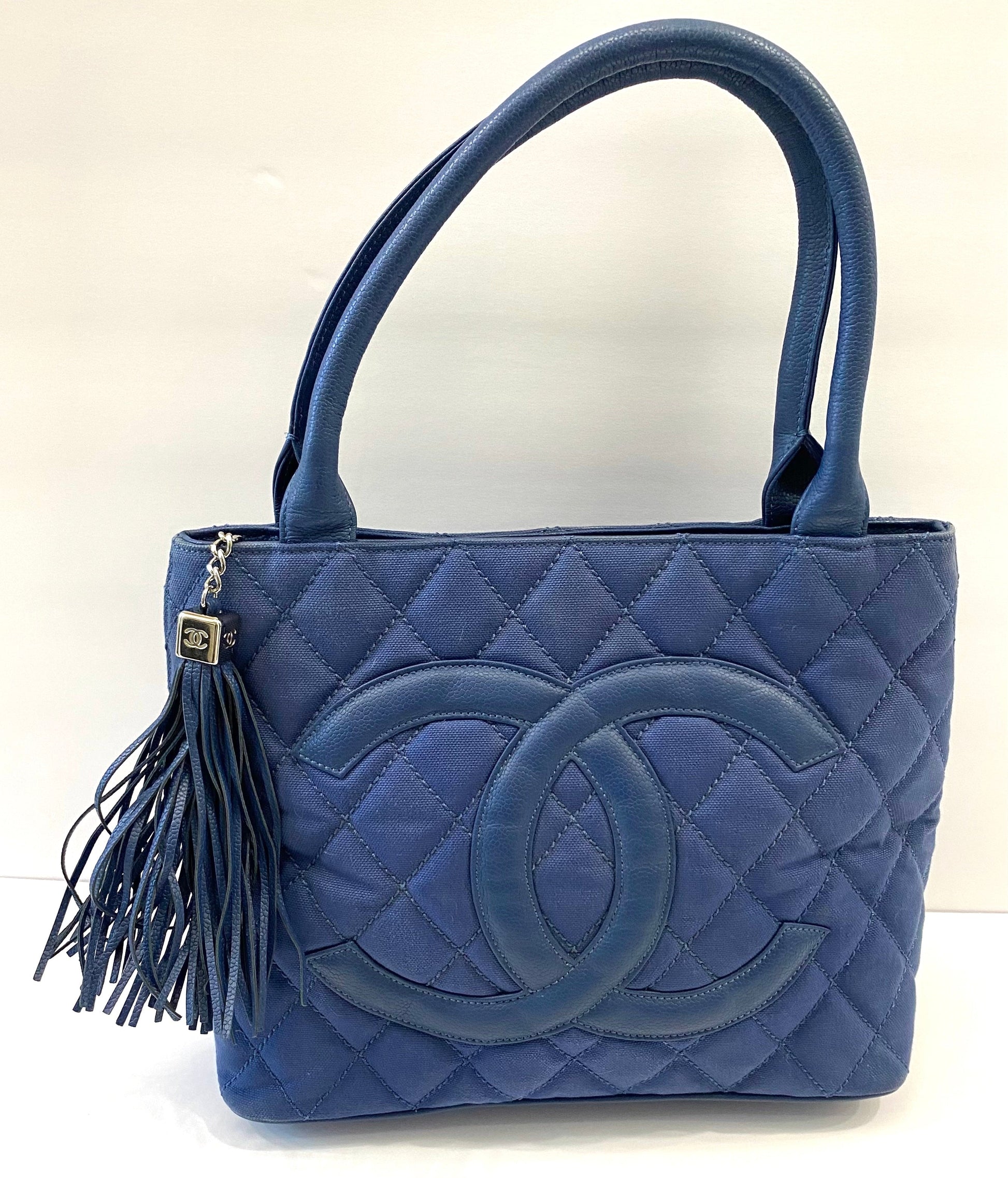 Chanel QUILTED CANVAS CAVIAR Tote Bag - Rovelle Bags