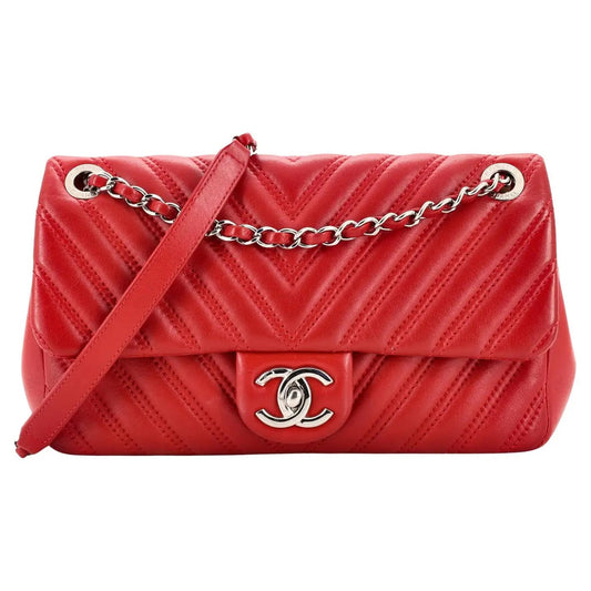 Chanel DOUBLE STITCH CHEVRON Flap Bag - Rovelle Bags
