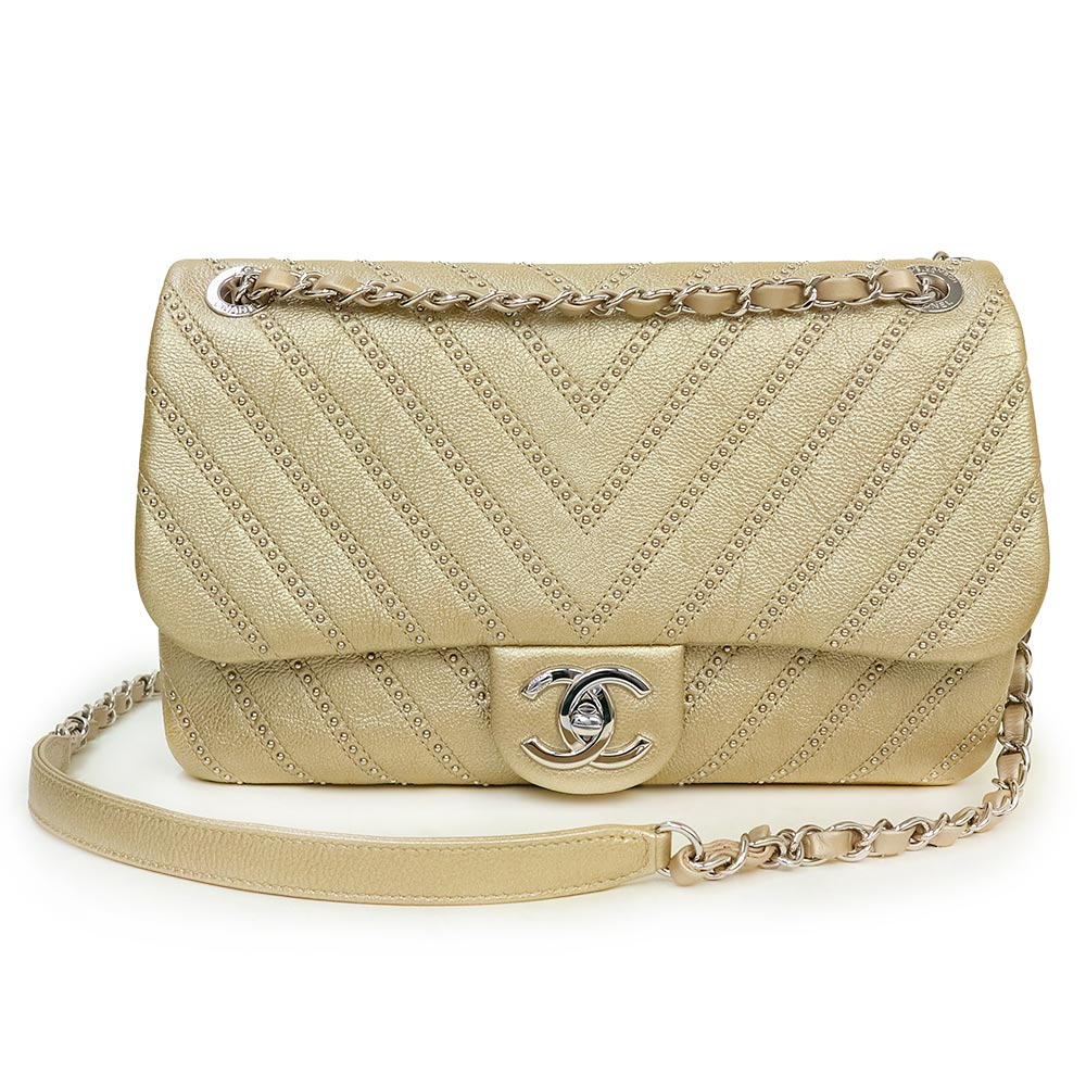Chanel CHEVRON QUILTED CALFSKIN Shoulder Bag - Rovelle Bags