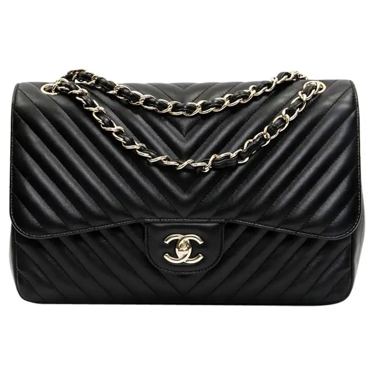 Chanel CLASSIC CHEVRON-QUILTED LAMBSKIN Flap Bag - Rovelle Bags