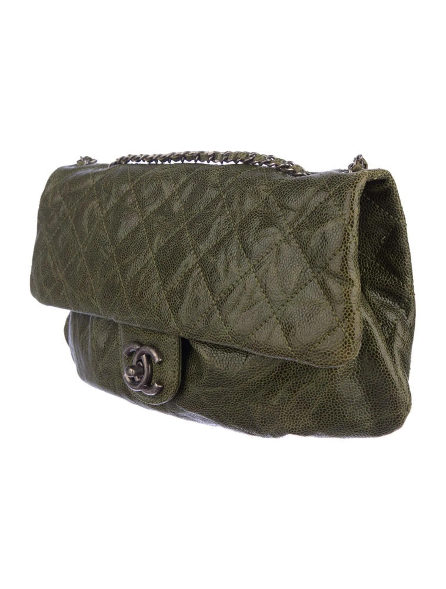 Chanel CAVIAR CRUMPLED LEATHER Flap Bag - Rovelle Bags