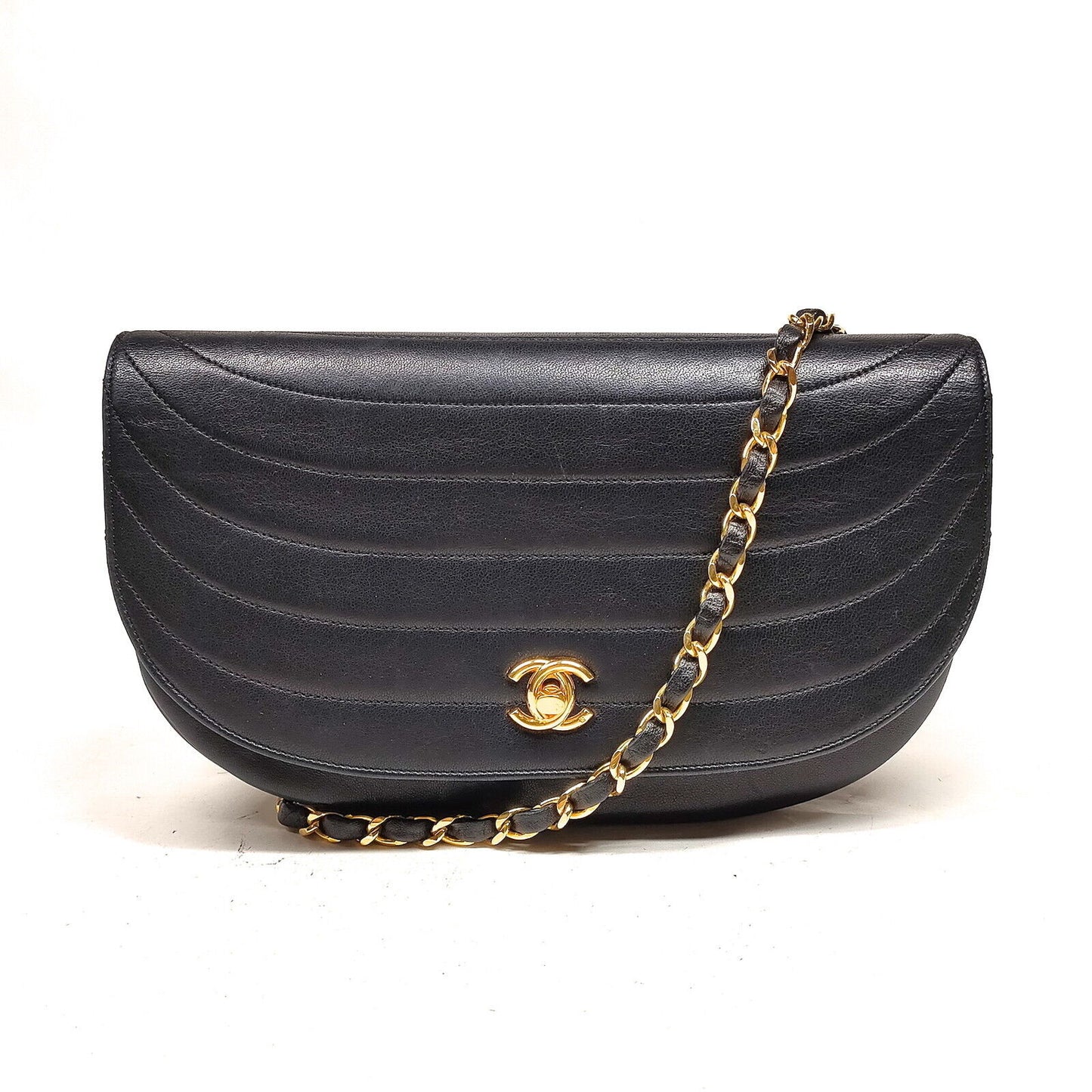 Chanel LAMBSKIN LEATHER HALF Shoulder Bag - Rovelle Bags