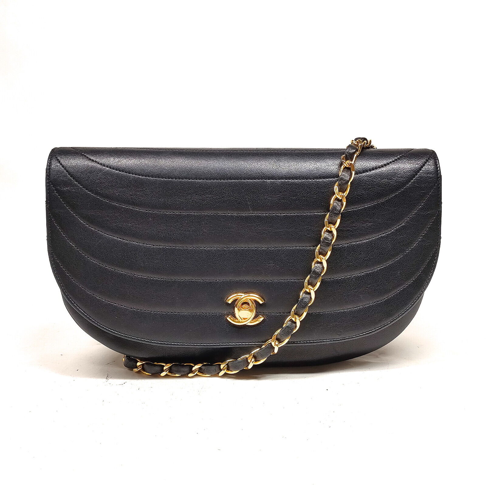 Chanel LAMBSKIN LEATHER HALF Shoulder Bag - Rovelle Bags