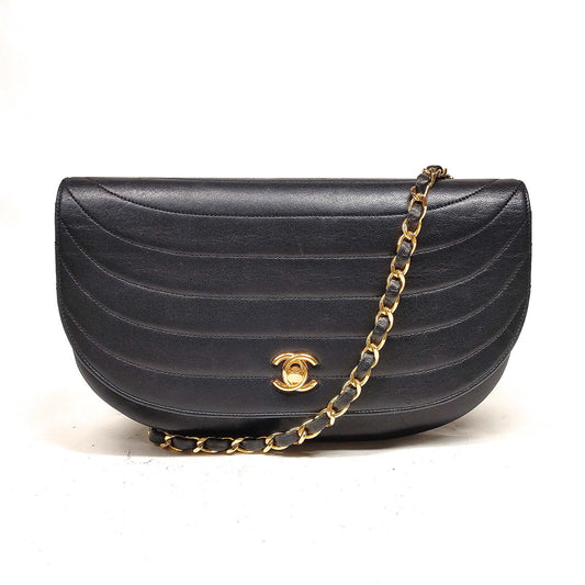 Chanel LAMBSKIN LEATHER HALF Shoulder Bag - Rovelle Bags