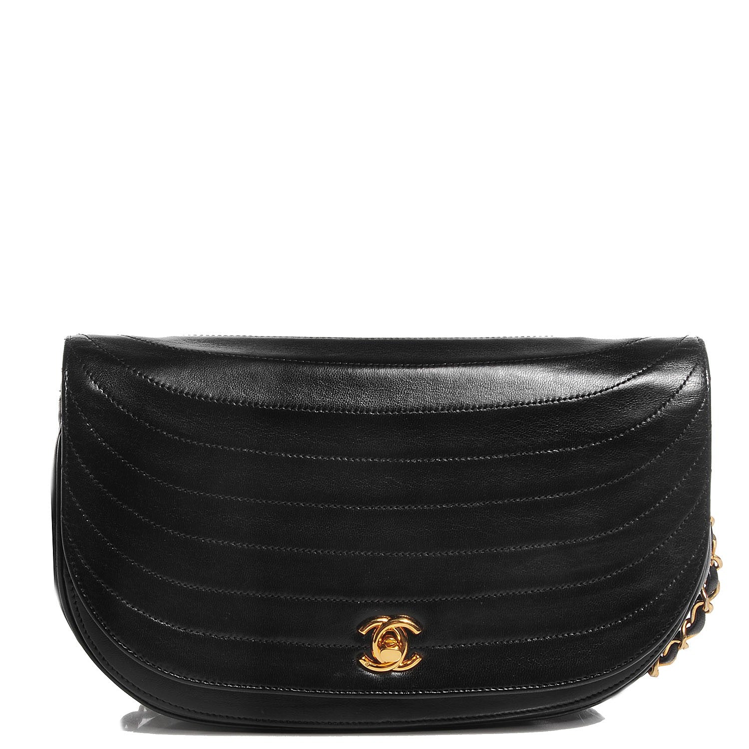 Chanel LAMBSKIN LEATHER HALF Shoulder Bag - Rovelle Bags