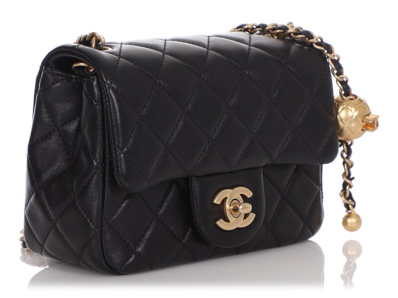 Chanel LAMBSKIN LEATHER PEARL Flap Bag - Rovelle Bags