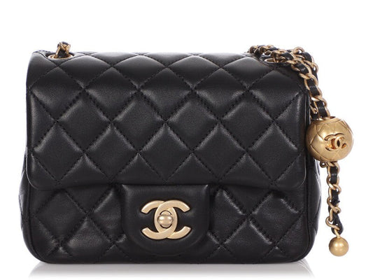 Chanel LAMBSKIN LEATHER PEARL Flap Bag - Rovelle Bags