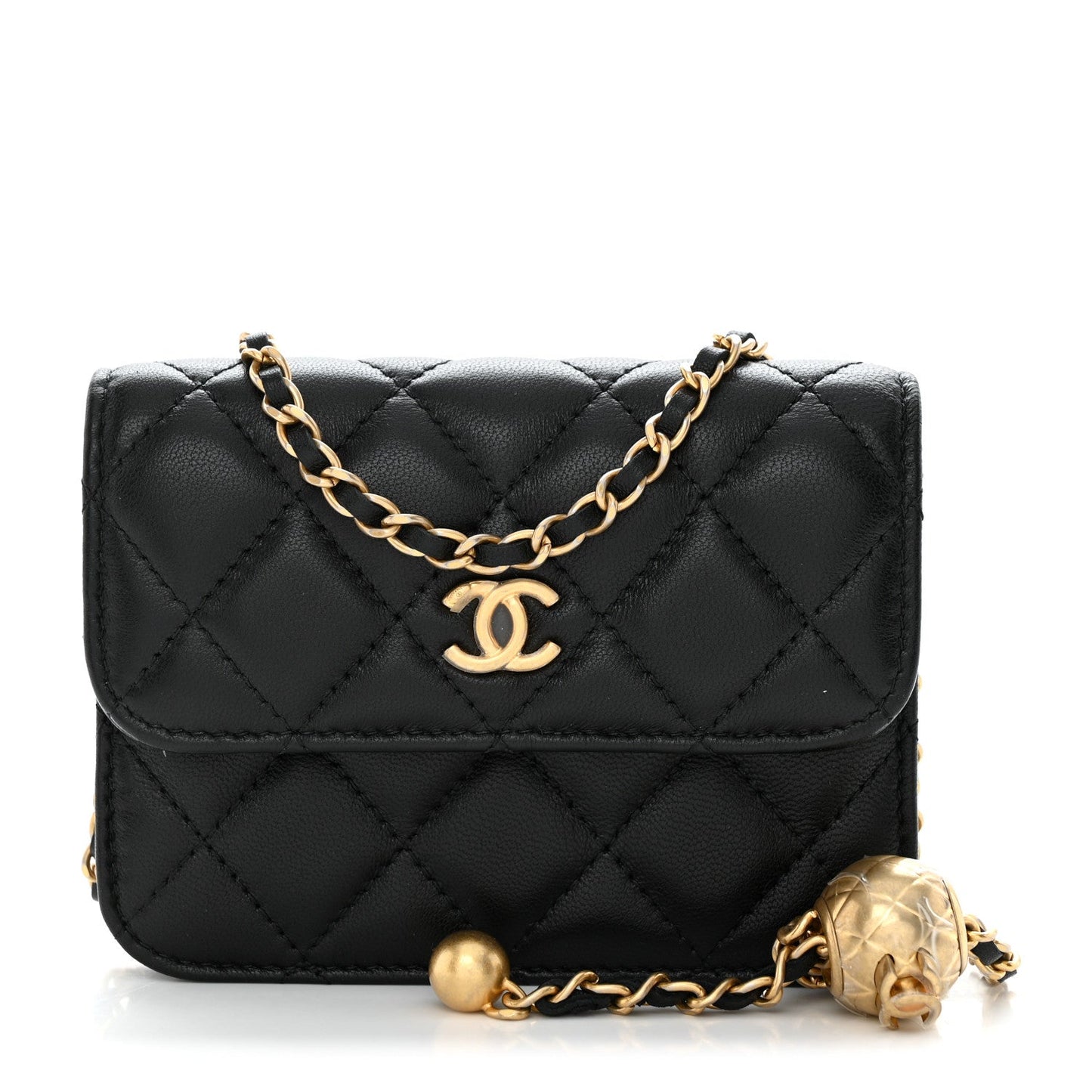 Chanel LAMBSKIN QUILTED PEARL Clutch Bag - Rovelle Bags