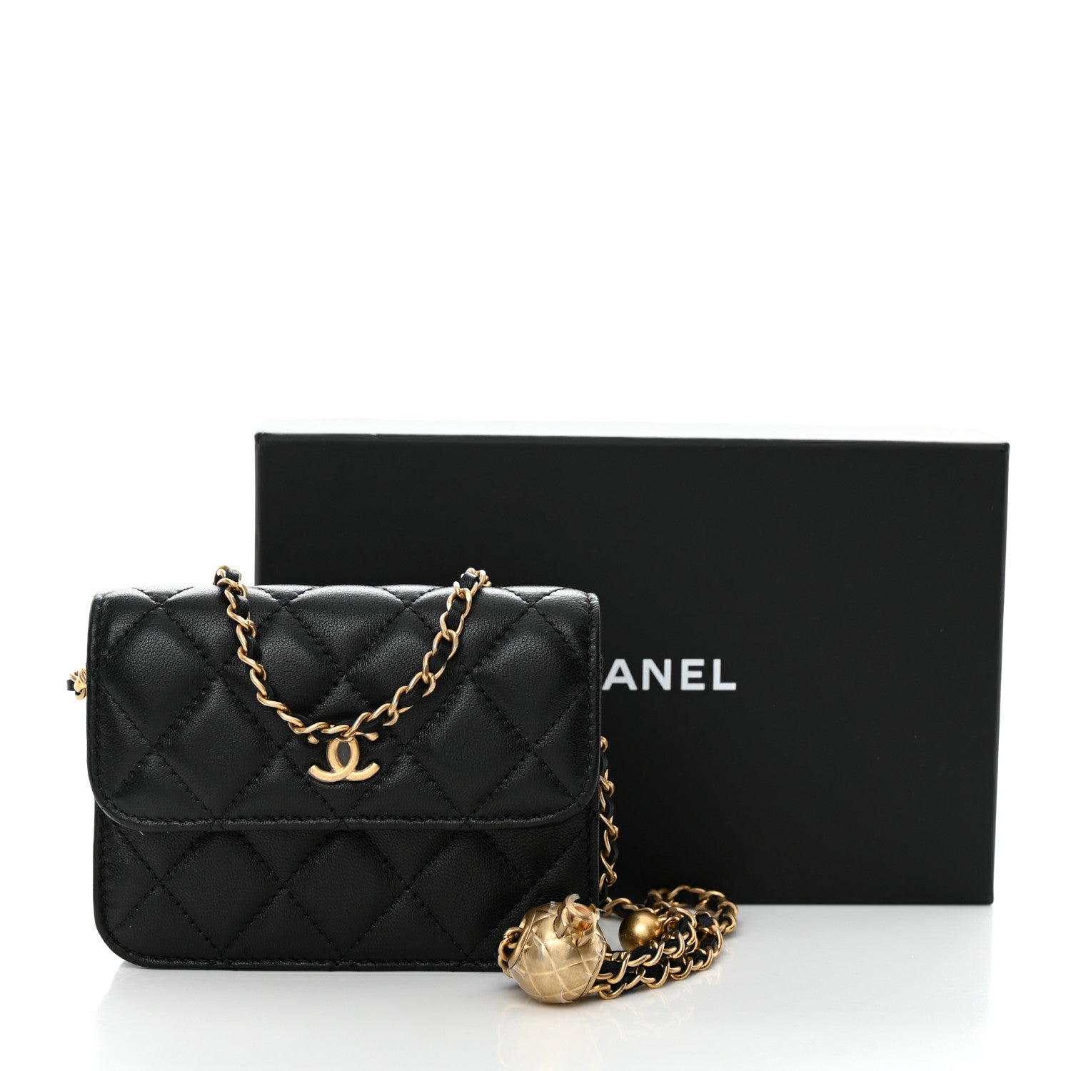 Chanel LAMBSKIN QUILTED PEARL Clutch Bag - Rovelle Bags