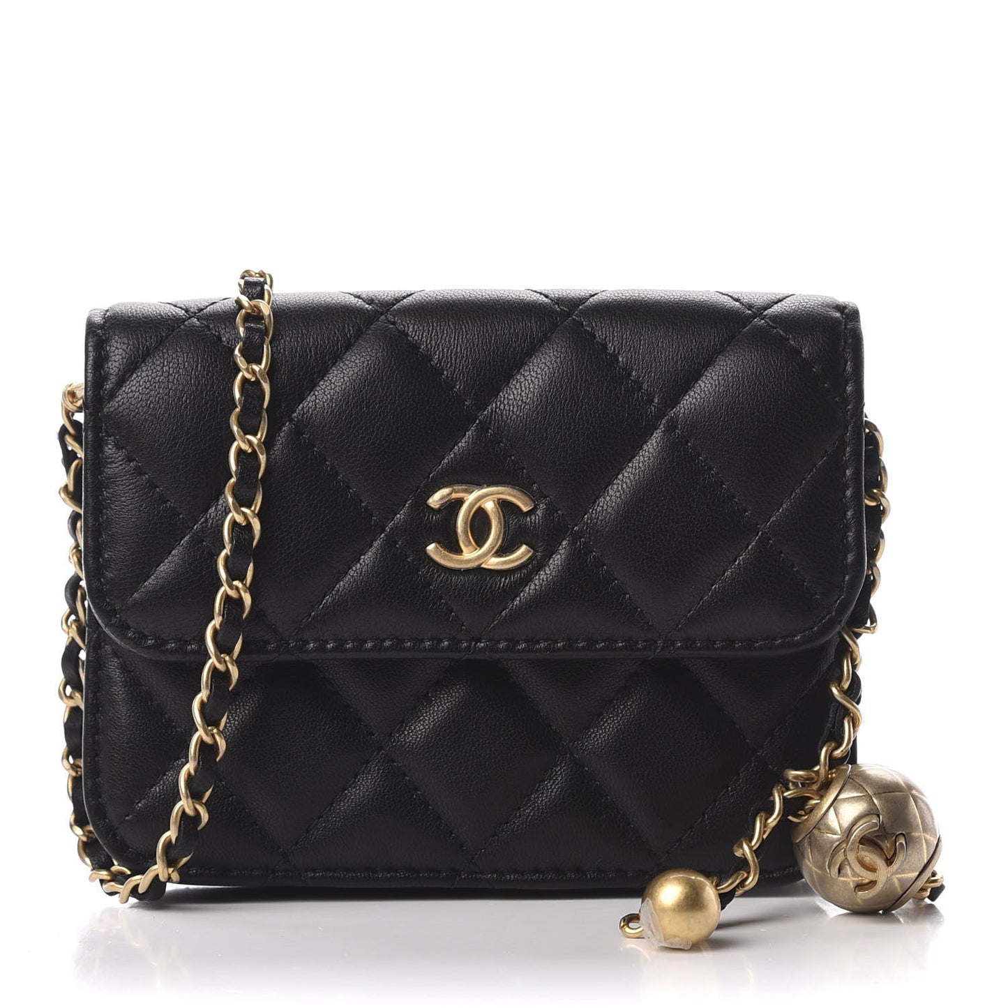Chanel LAMBSKIN QUILTED PEARL Clutch Bag - Rovelle Bags