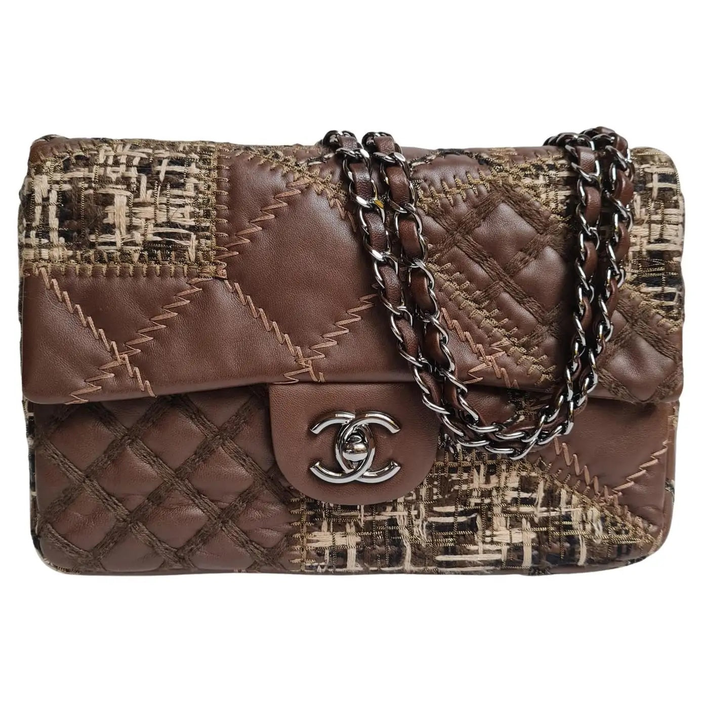 Chanel LAMBSKIN PATCH STITCHED Flap Bag - Rovelle Bags