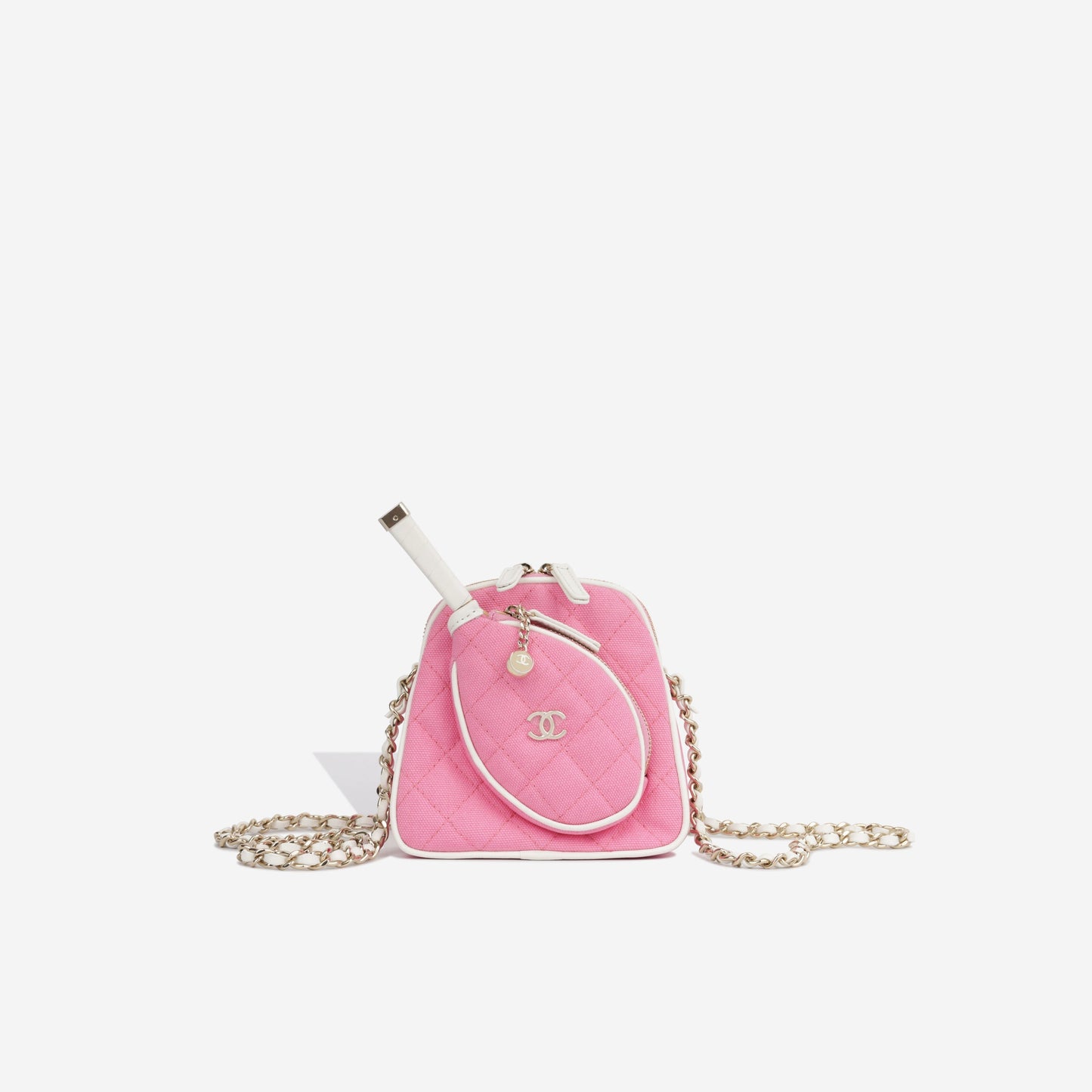Chanel Mini Flap Canvas Gold Shoulder Bag