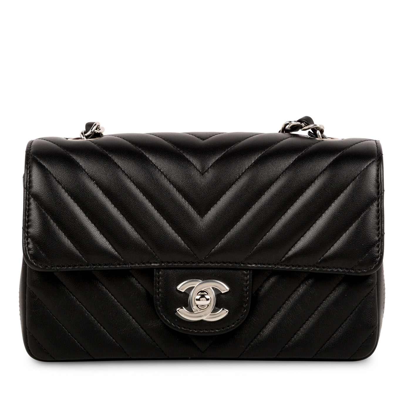 Chanel Classic Flap Lambskin Black Shoulder Bag Style 200