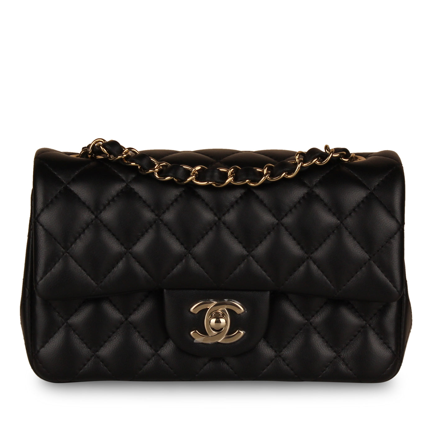 Chanel Classic Flap Lambskin Black Shoulder Bag Style 177
