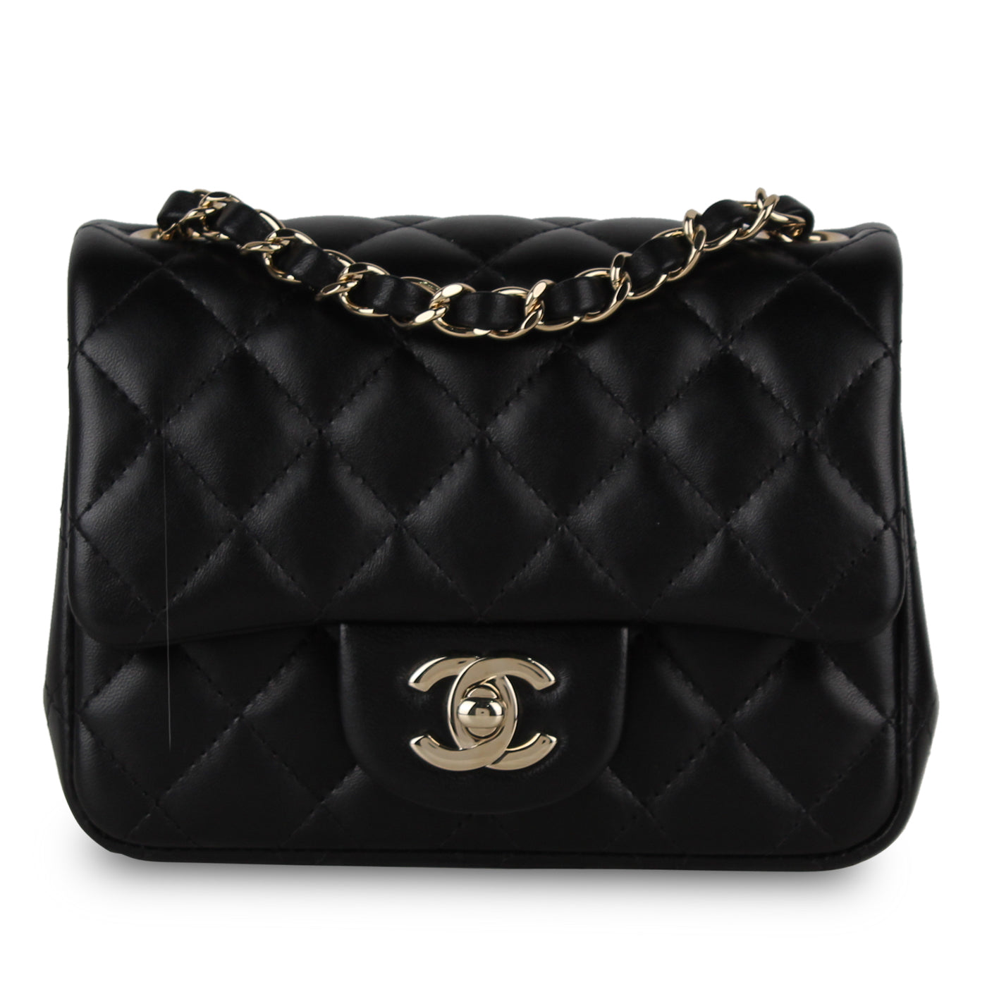 Chanel Classic Flap Lambskin Black Shoulder Bag Style 221