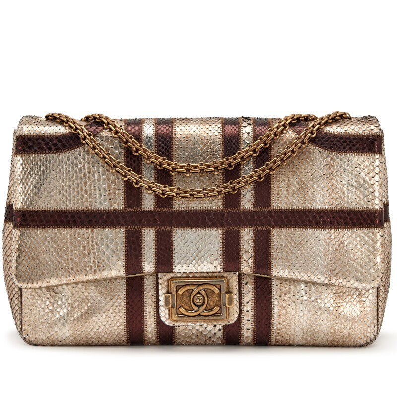 Chanel -BOMBAY METALLIC PYTHON Flap Bag - Rovelle Bags