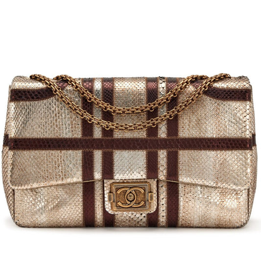 Chanel -BOMBAY METALLIC PYTHON Flap Bag - Rovelle Bags