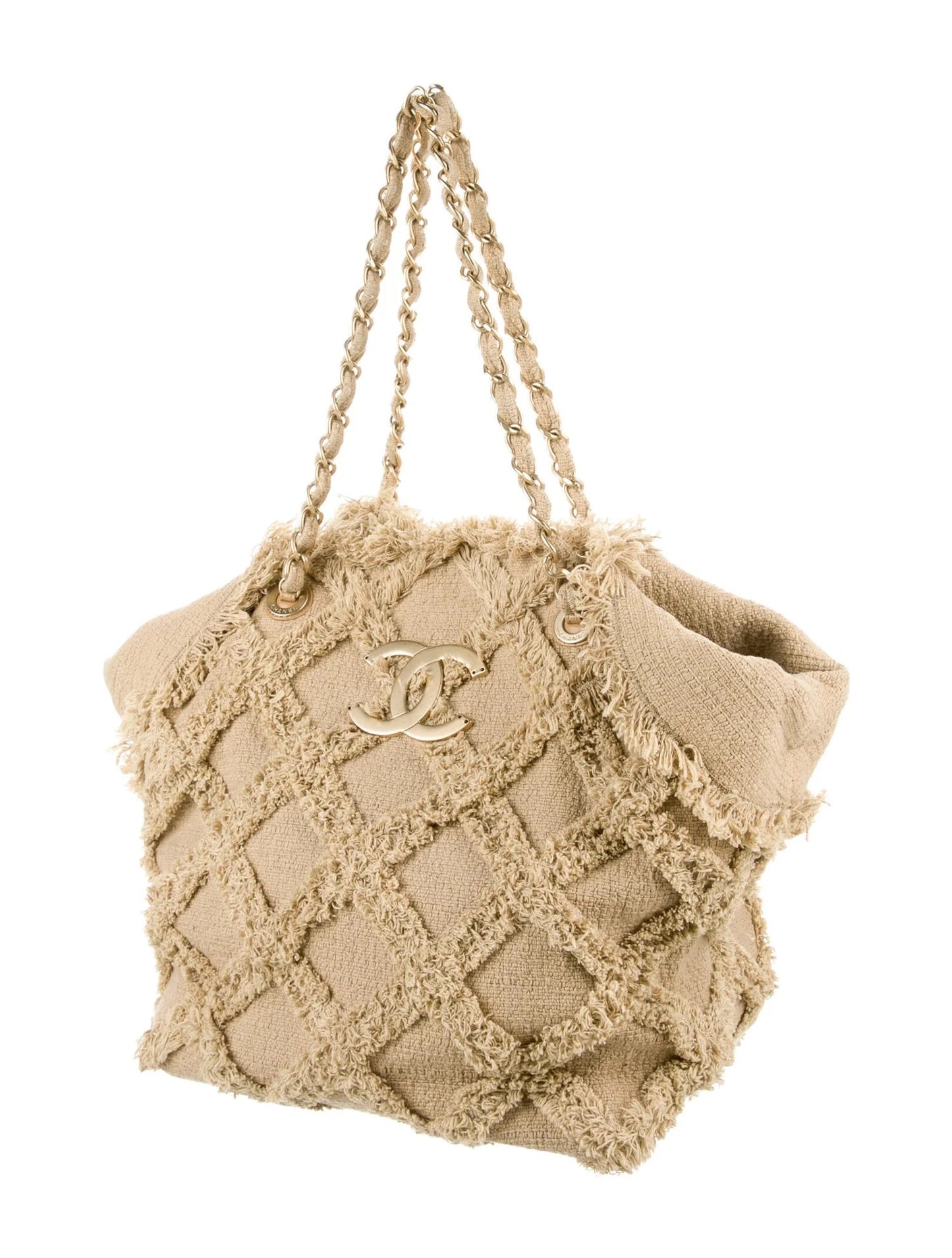 Chanel NATURE QUILTED TWEED Tote Bag - Rovelle Bags