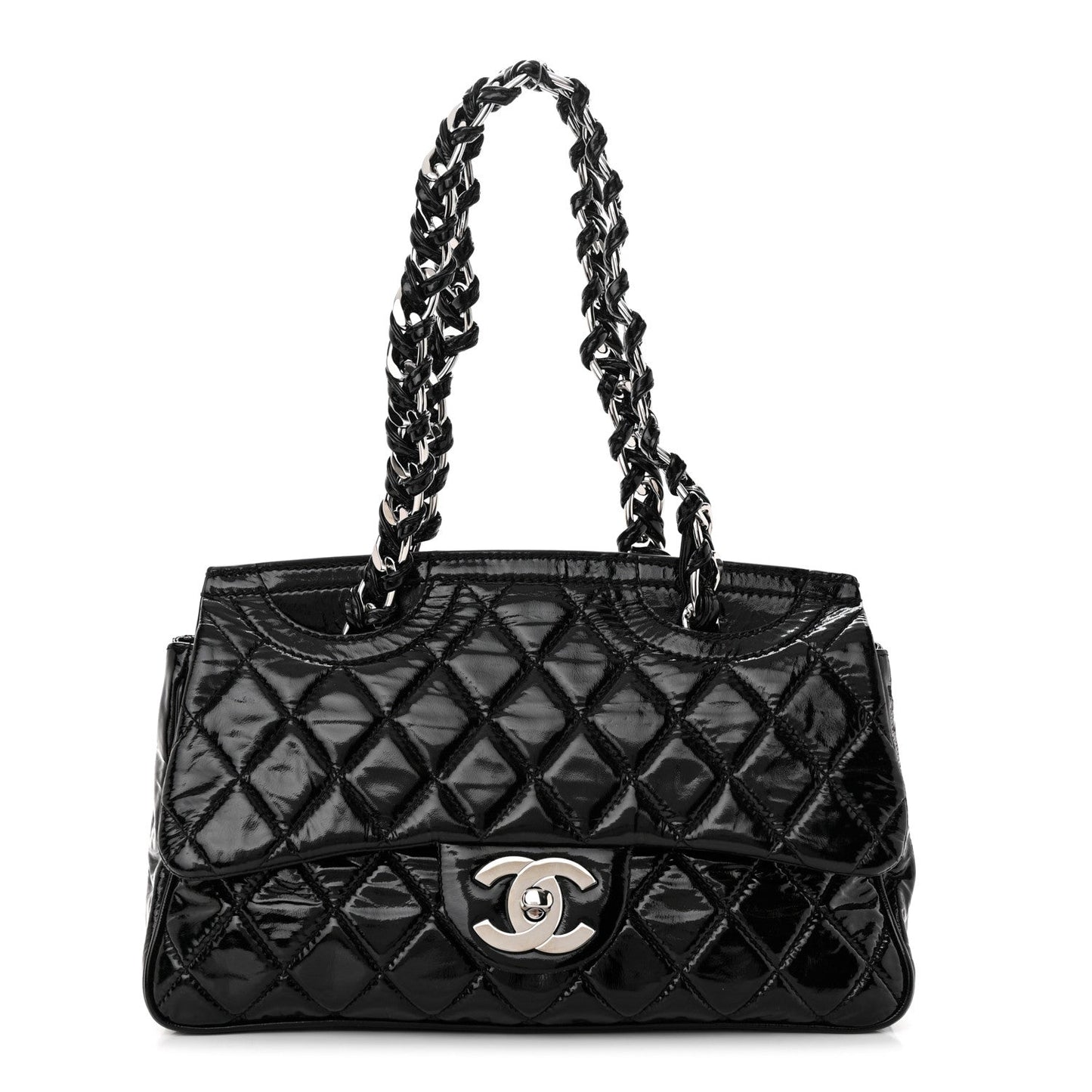 Chanel QUILTED PATENT LEATHER Flap Bag - Rovelle Bags