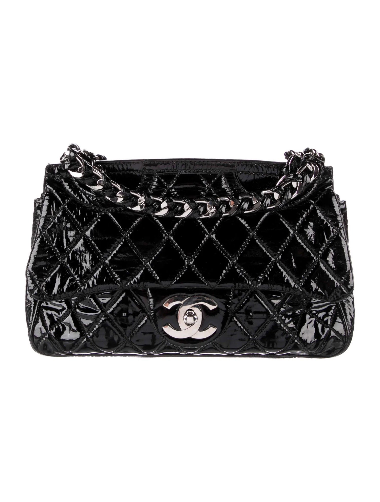 Chanel QUILTED PATENT LEATHER Flap Bag - Rovelle Bags