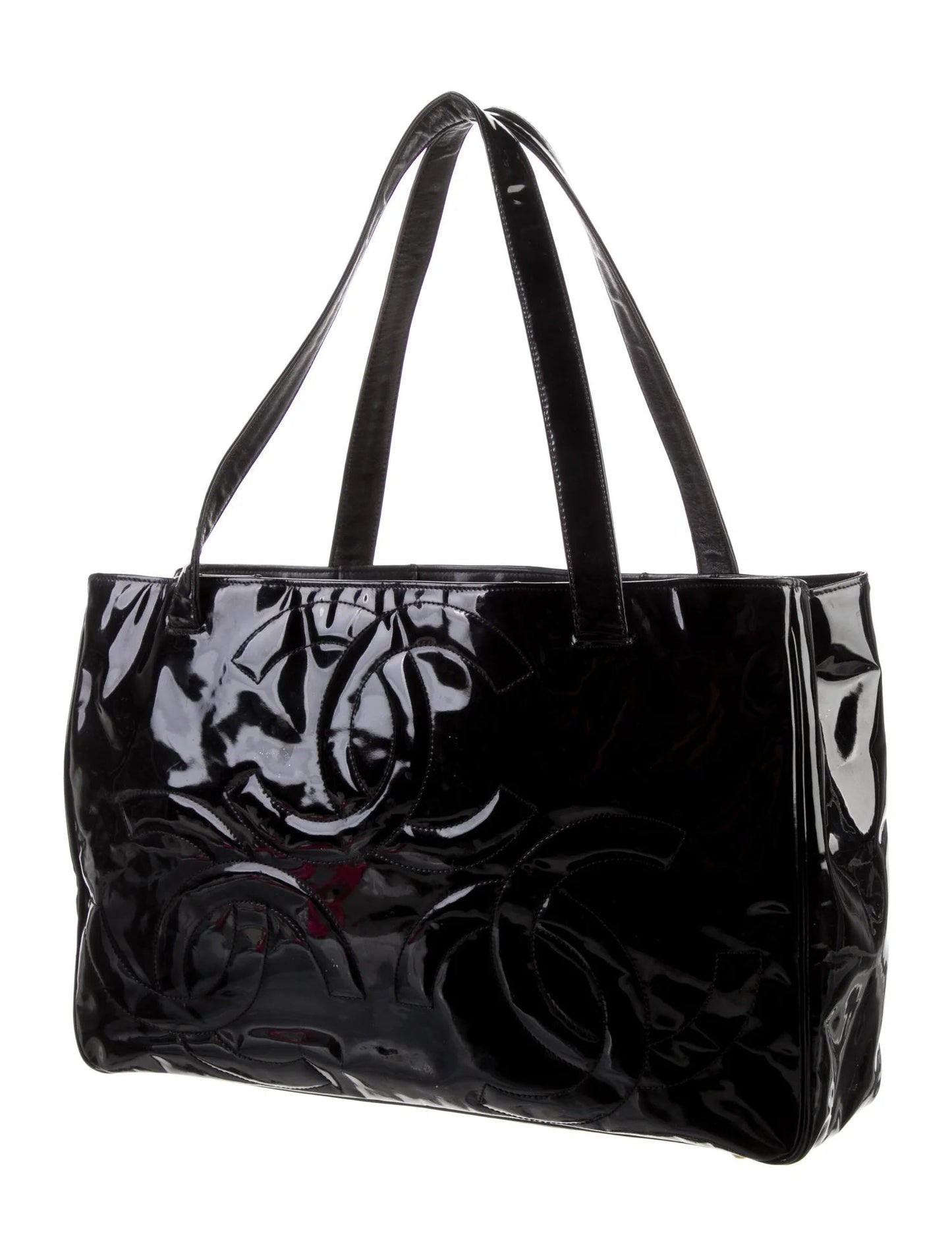 Chanel PATENT LEATHER TRIPLE Tote Bag - Rovelle Bags