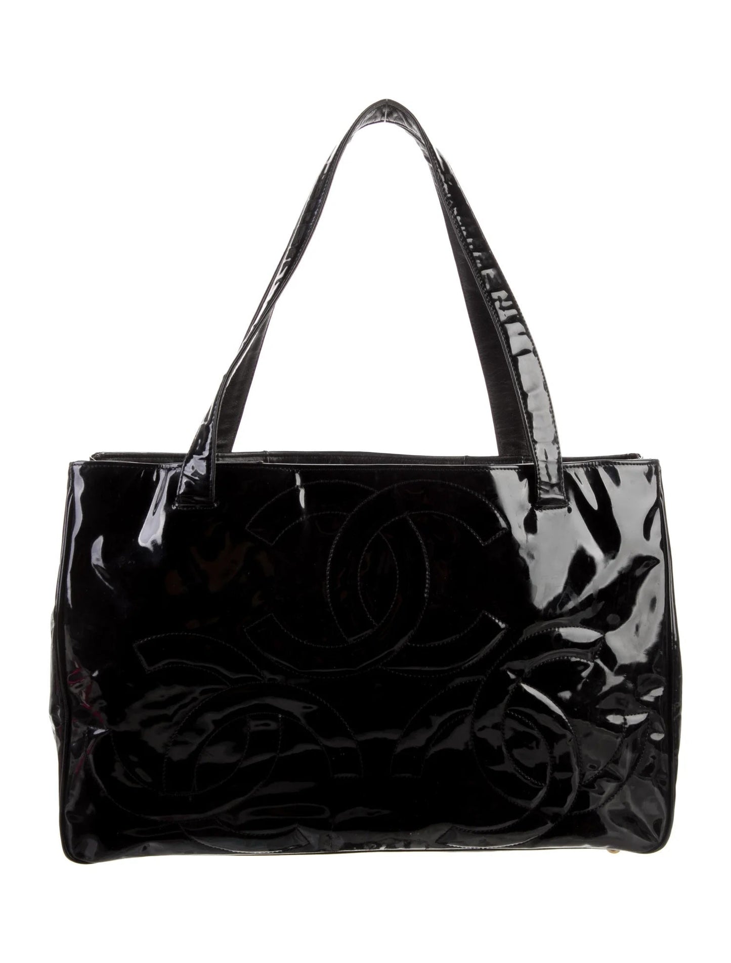 Chanel PATENT LEATHER TRIPLE Tote Bag - Rovelle Bags