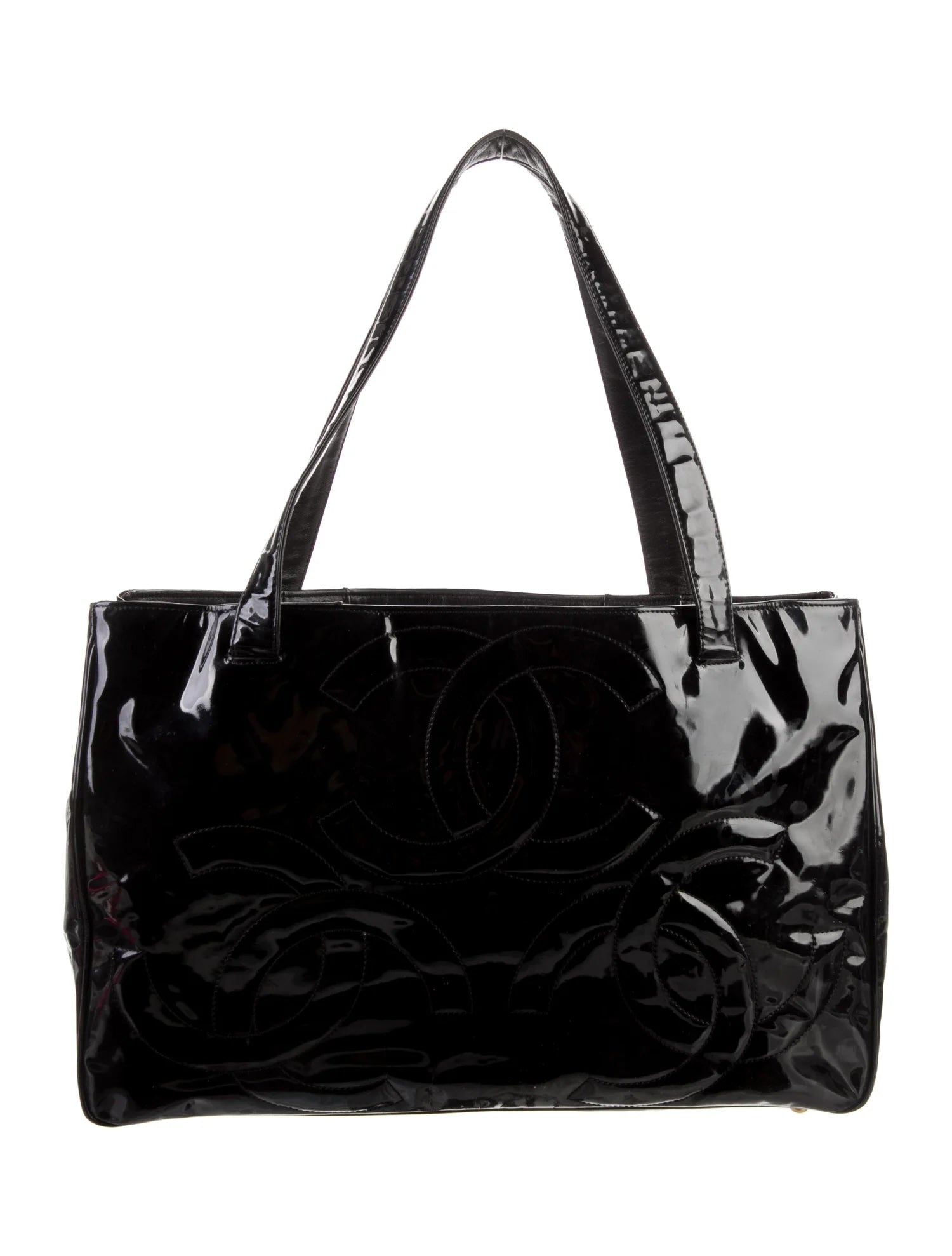Chanel PATENT LEATHER TRIPLE Tote Bag - Rovelle Bags