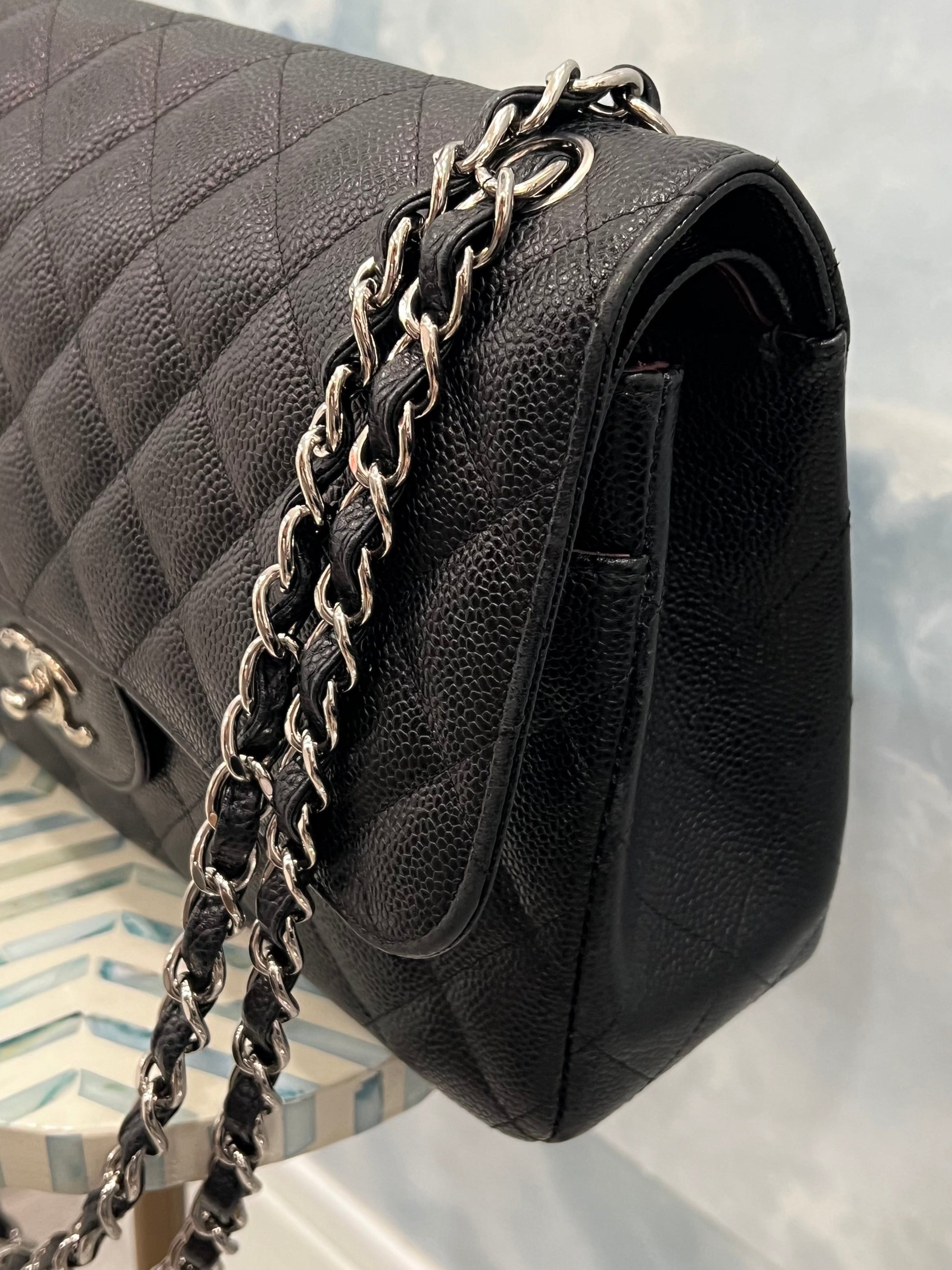 Chanel CLASSIC QUILTED CAVIAR Flap Bag - Rovelle Bags