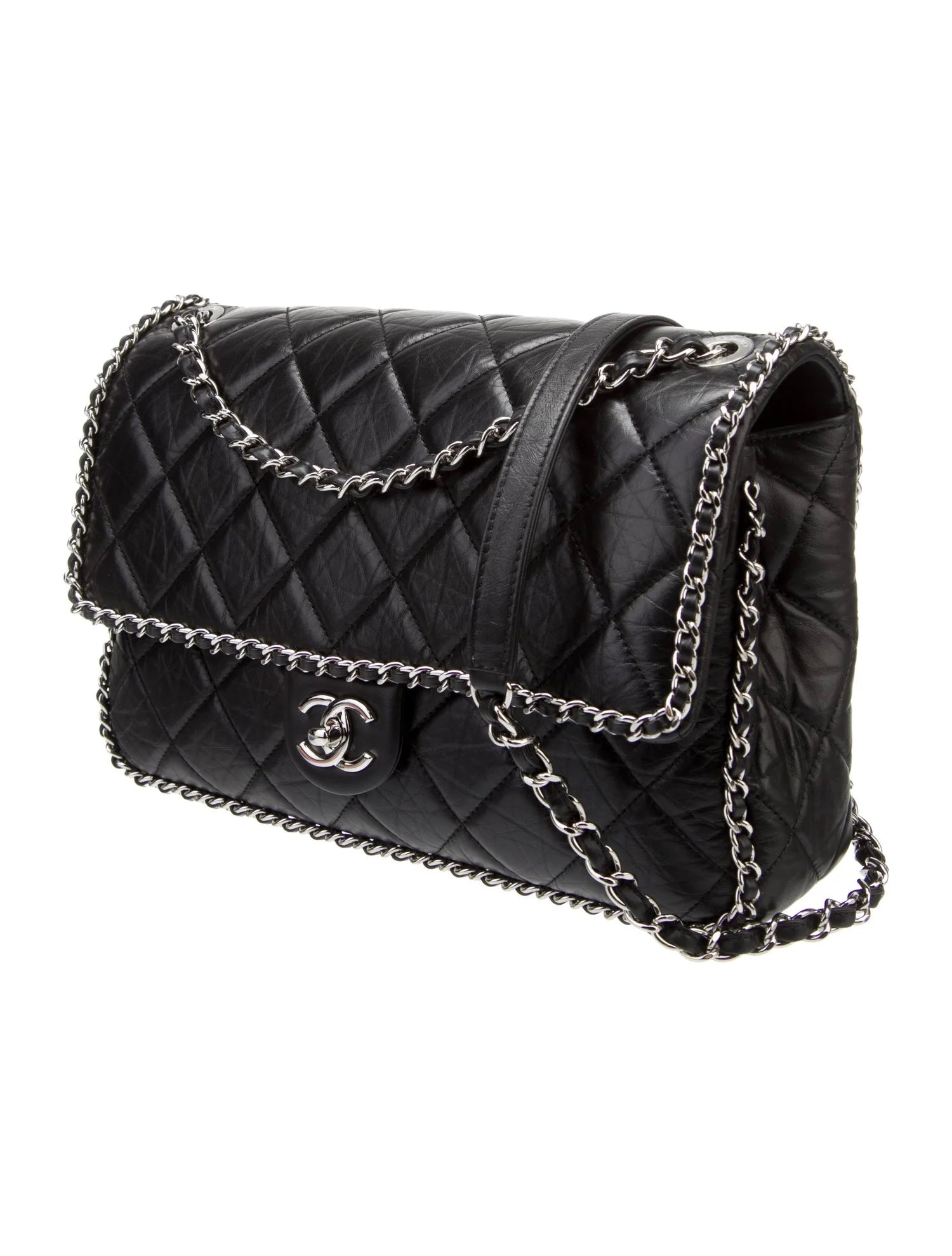 Chanel QUILTED CRUMPLED LAMBSKIN Flap Bag - Rovelle Bags