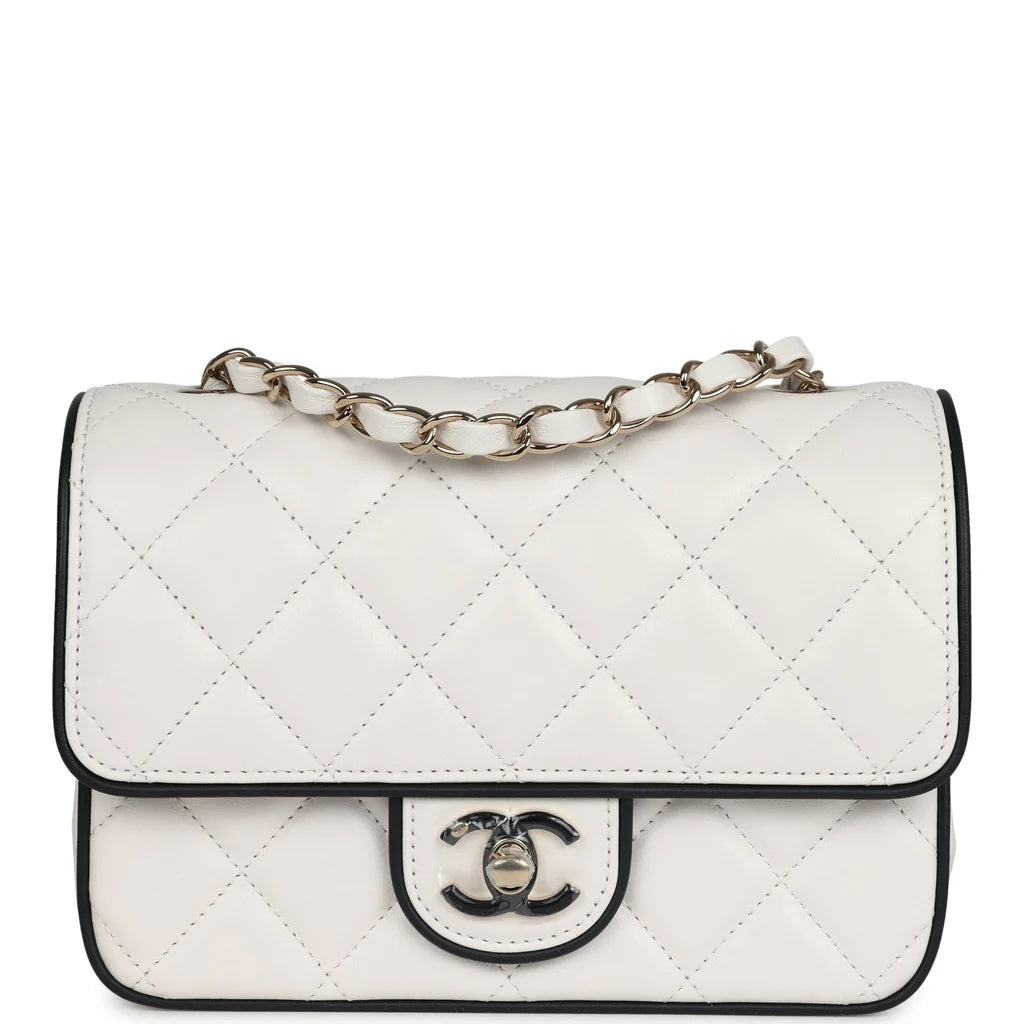 Chanel QUILTED LAMBSKIN GRAPHIC Flap Bag - Rovelle Bags