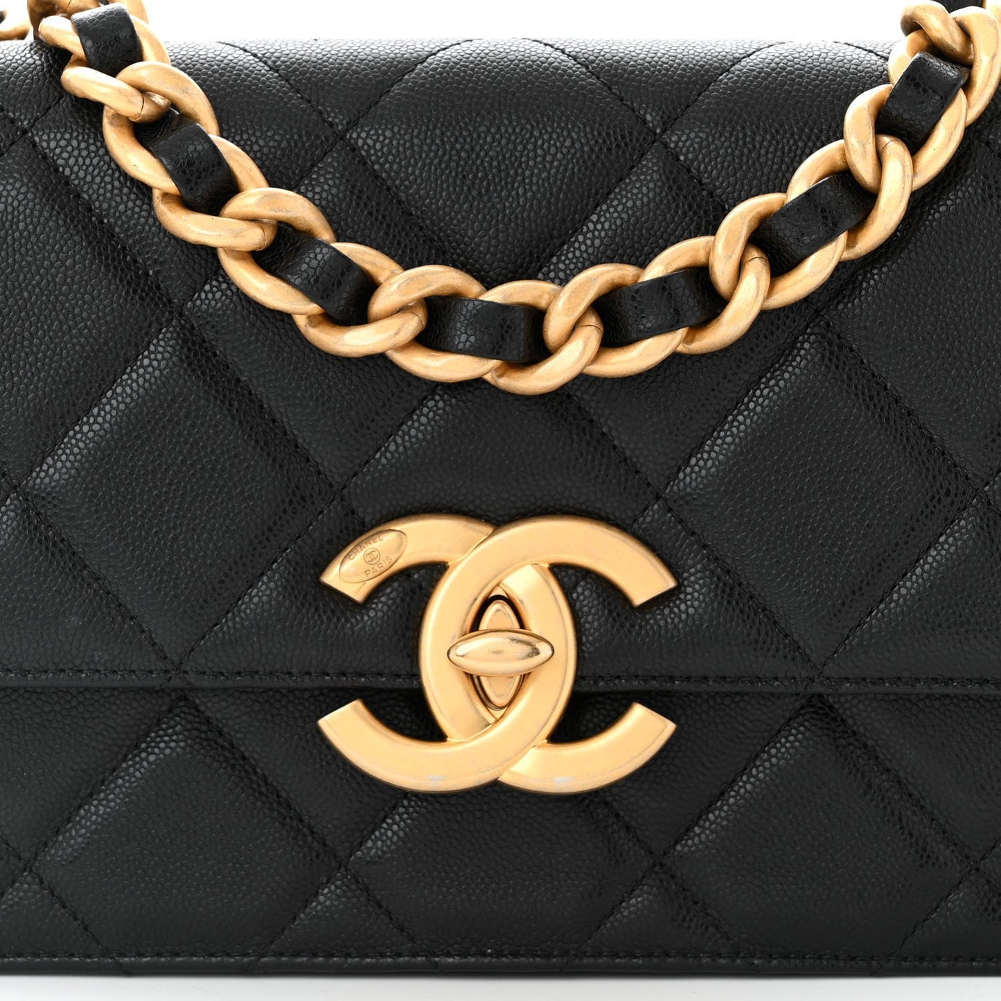Chanel SHINY CAVIAR QUILTED Flap Bag - Rovelle Bags