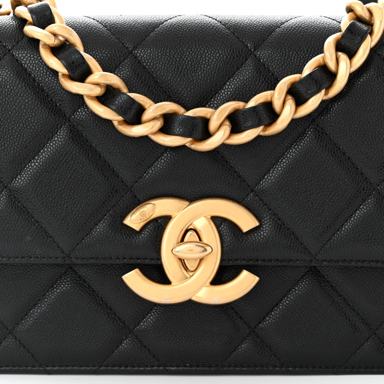 Chanel SHINY CAVIAR QUILTED Flap Bag - Rovelle Bags