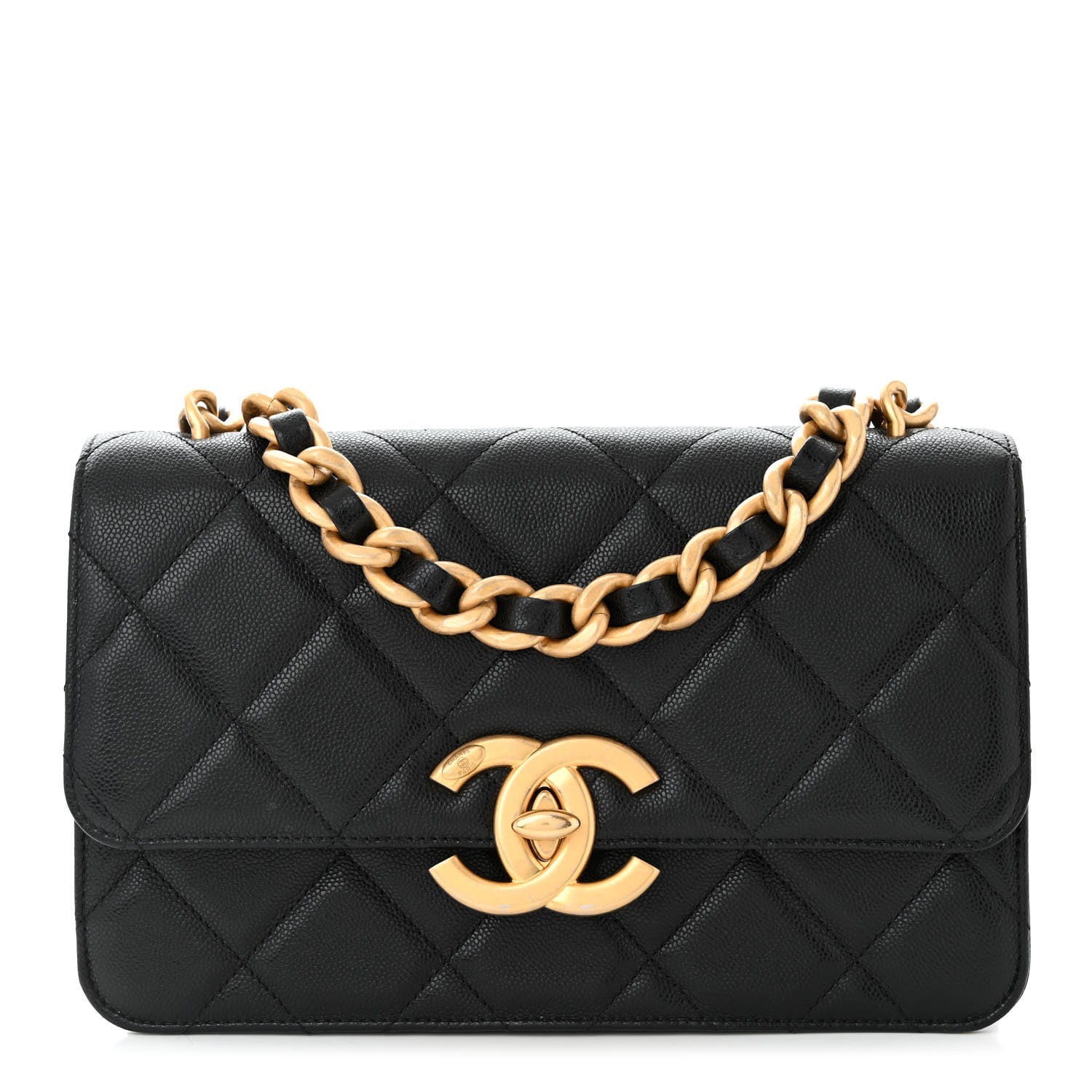 Chanel SHINY CAVIAR QUILTED Flap Bag - Rovelle Bags