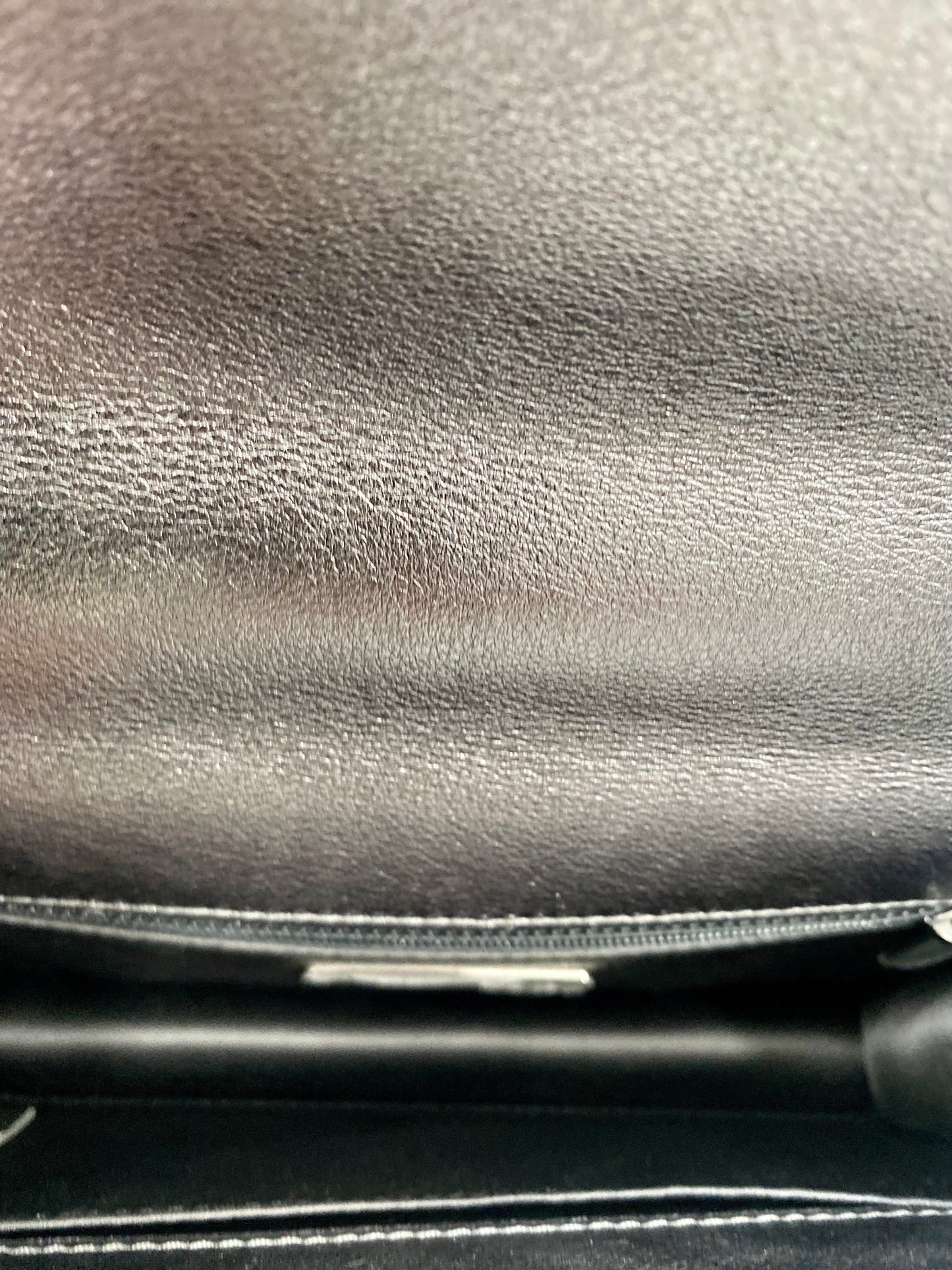 Chanel METALLIC SILVER CALFSKIN Shoulder Bag - Rovelle Bags
